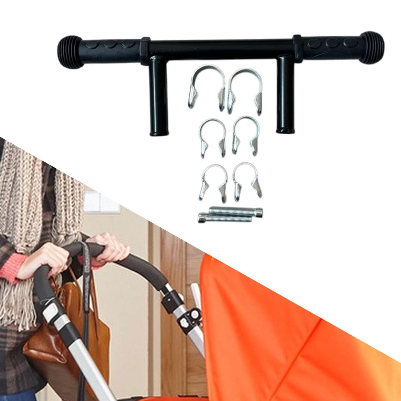 Extensor de Manillar para Cochecito Barra de Extensión Repuesto Universal Accesorio de Empuñadura de Hierro Resistente Instalación Sencilla con Tornil, Clip Diia 22 25 32