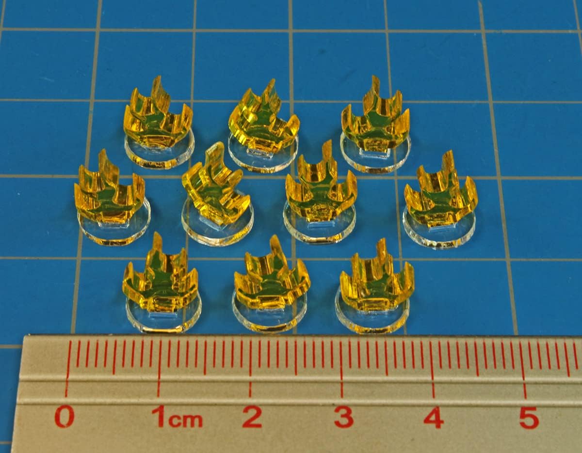 LITKO Flame Marker | Fire | Spell | Plasma | Toxic Flames | Inferno | Blast (Transparent Yellow Flames & Clear Base, Micro)