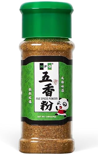 NPG Auténtica mezcla de cinco especias chinas de 1.08 onzas, sin gluten, polvo de 5 especias chinas molidas totalmente naturales, sin conservantes,