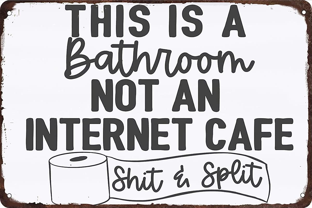 RIFOSA 12"x16" This Is A Bathroom Not An Internet Cafe Shit Split Tin Sign Metal Vintage Tin Signs Bar Caffe Home Wall Decor
