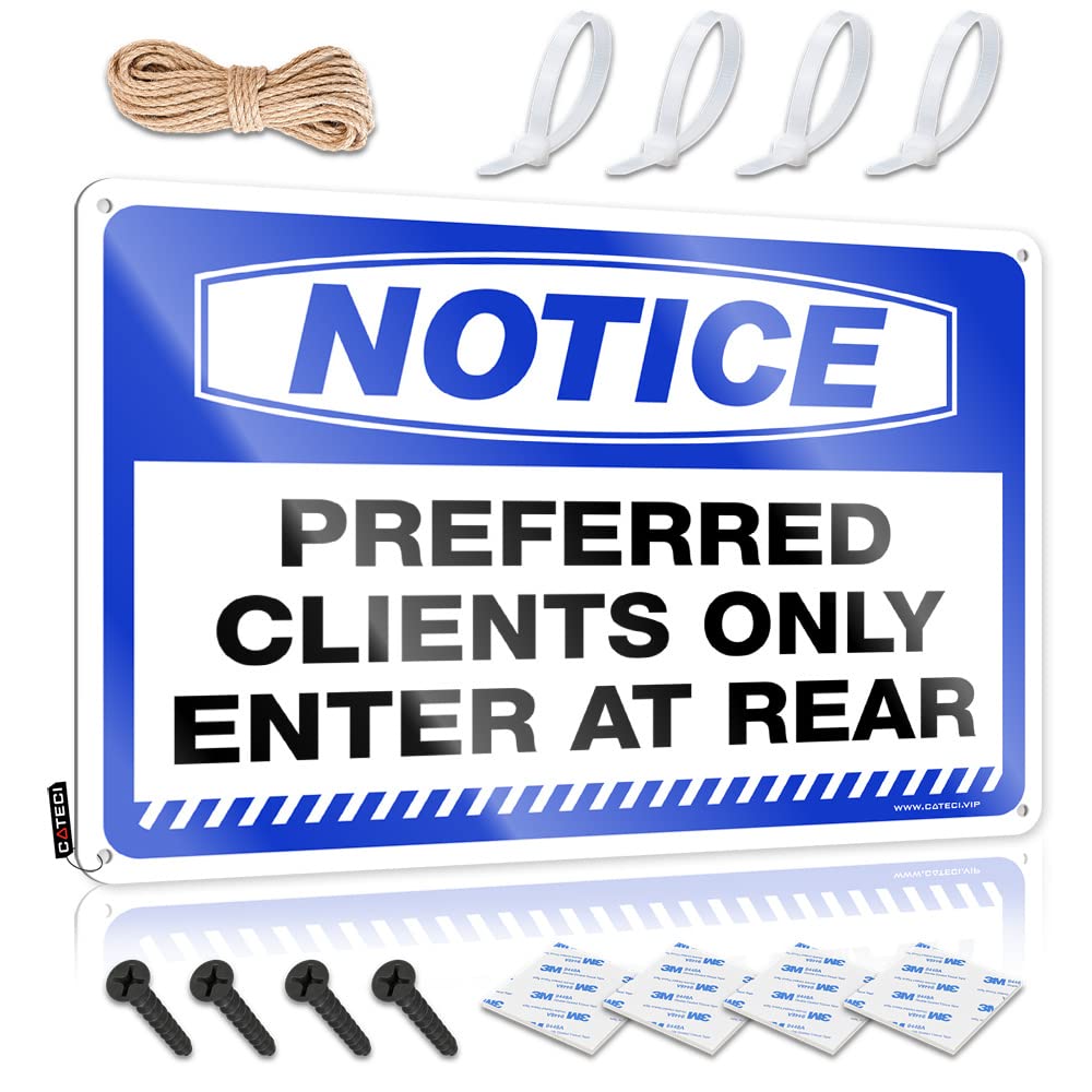 Funny House Decor Notice Preferred Clients Use Rear Entrances Tin Sign Outdoor Funny Metal Sign Signs For Room(30X40CM)