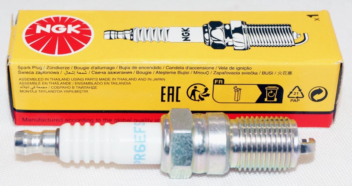 NGK Spark Plug BPR6EFS 3623 (Pack of 8) Escort Fiesta Granada Orion Scorpio Boat Inboard Motor Mower Reach 18mm Gap 0.8mm Resistor Value 5K Ohm Cast Iron 10.8-18 lb. ft. Aluminum 7.2-14.5 lb. ft.