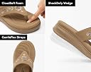 Carrito, Women Wedge Thong Heels | Comfortable Flats | Comfort Orthopaedic Sandals for Women| Doctor Slippers/Flip-Flops | Arch Support & Heel Cushion | Lightweight Anti-Skid Sole | Ultra-Cushioned Shock Absorbing Footbed | Available in Open Toe & Toe Separator Style | Water Resistant gallery image