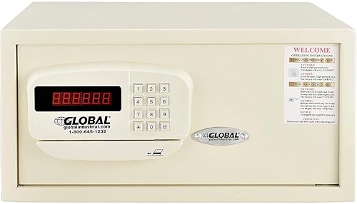 Miniatura 2 de Global Industrial Cerradura electrónica segura para hotel con ranura para tarjetas, con llave diferente, blanquecino, 18 pulgadas de ancho x 15