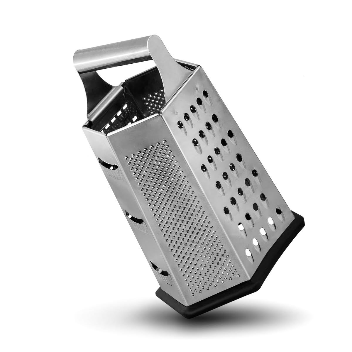 Box Grater, 6-Sided Stainless Steel for Parmesan Cheese Vegetable Nutmeg Shredder Lemon Potato Hand Slicer Set for Kitchen Zest Fruits & Chocolate