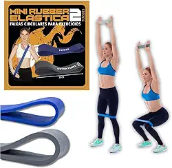 Kit Mini Rubber Elástica para Exercícios Forte e Extra Forte Energia do Corpo