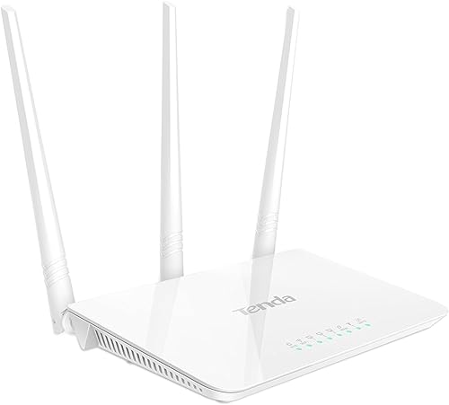 Tenda N300 Router WIFI inalámbrico con antena de alta potencia 5dBi (F3), Blanco