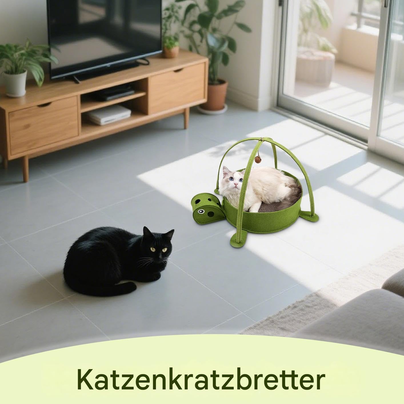 Tablero Rascador para Gatos Cama Rascador de Cartón Corrugado para Mascotas | Juguete Desmontable en Forma de Tortuga para Casa, Salón y Pisos de Alquiler