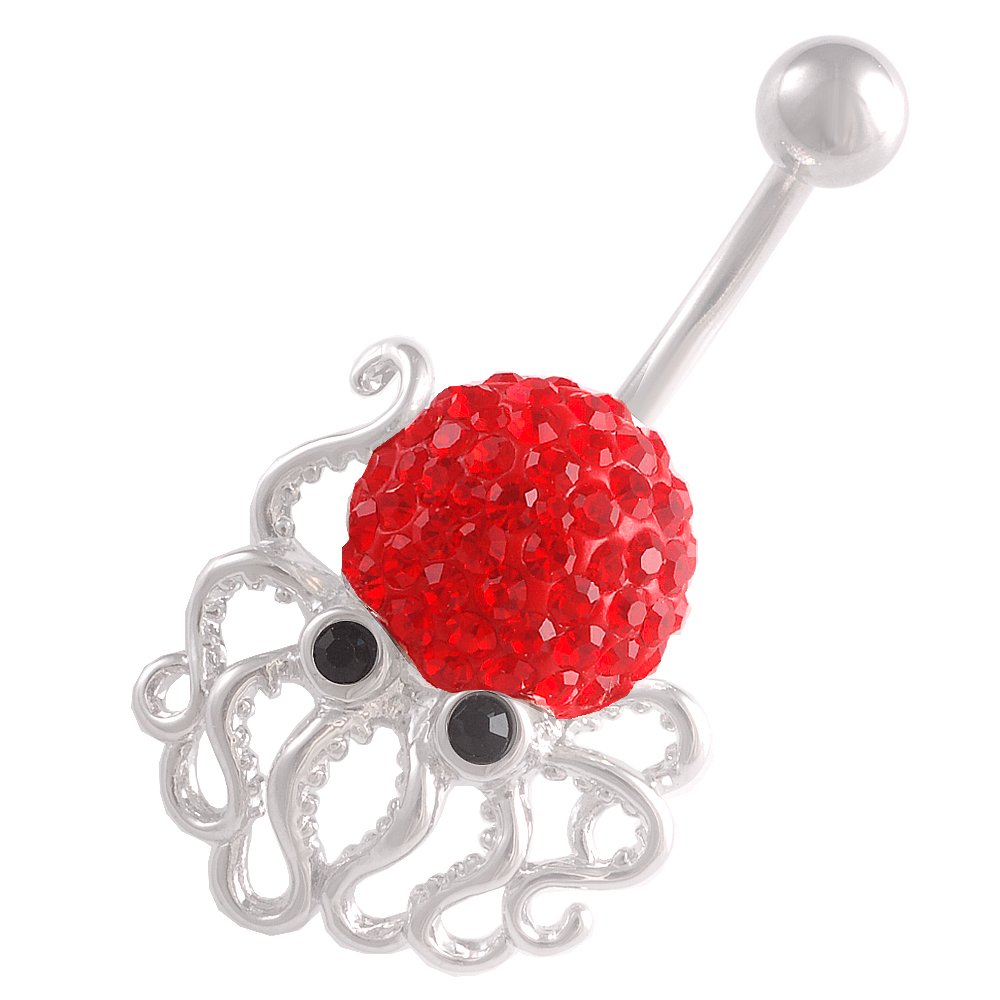 14 Gauge 1.6mm 3/8 10mm cute belly ring navel bar surgical steel unique button AWHH Body Piercing Jewelry