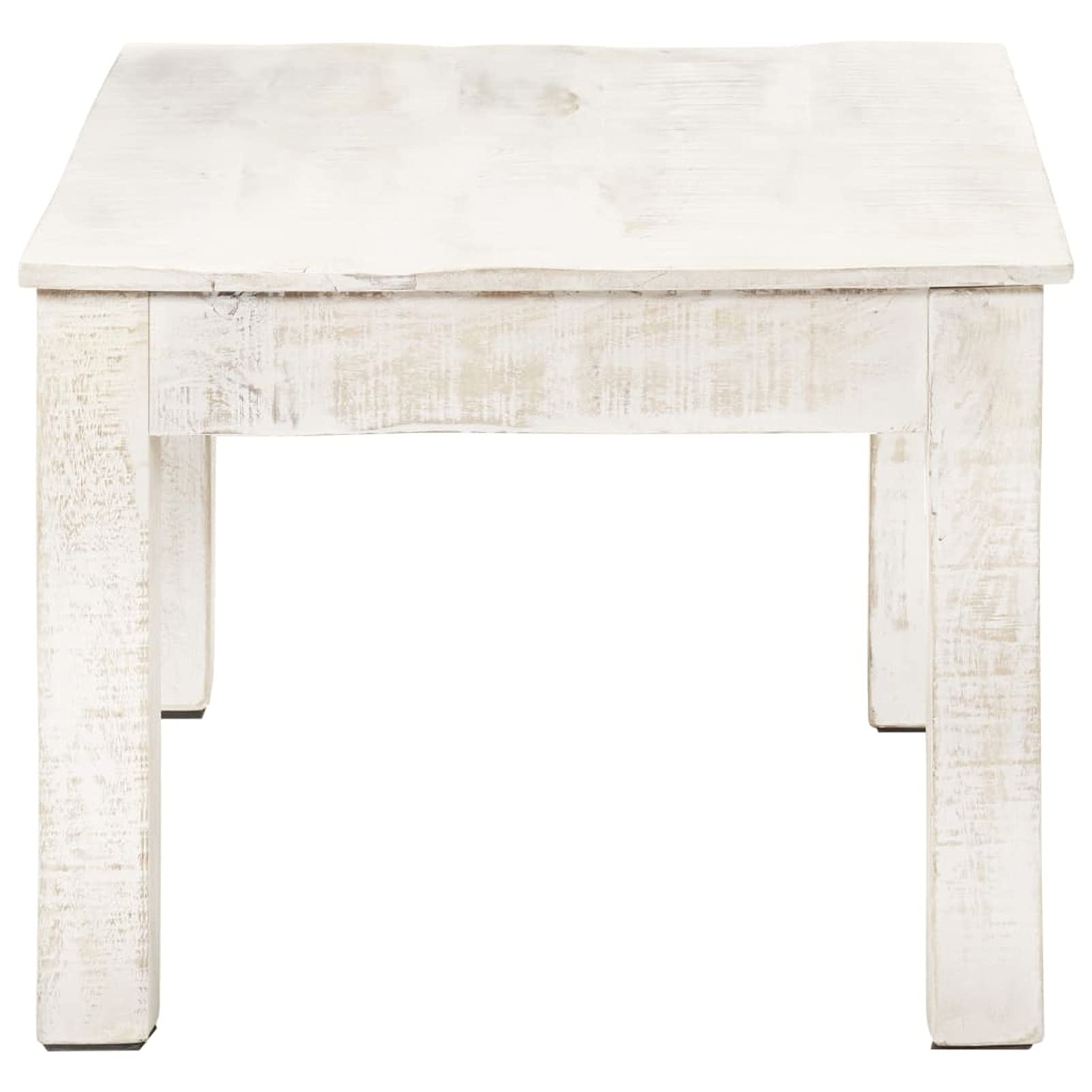 Homgoday Table basse blanche 110 x 60 x 45 cm en manguier massif, table d'appoint, table d'appoint pour salon, salle de réception d'invités, chambre à coucher et mobilier de bureau