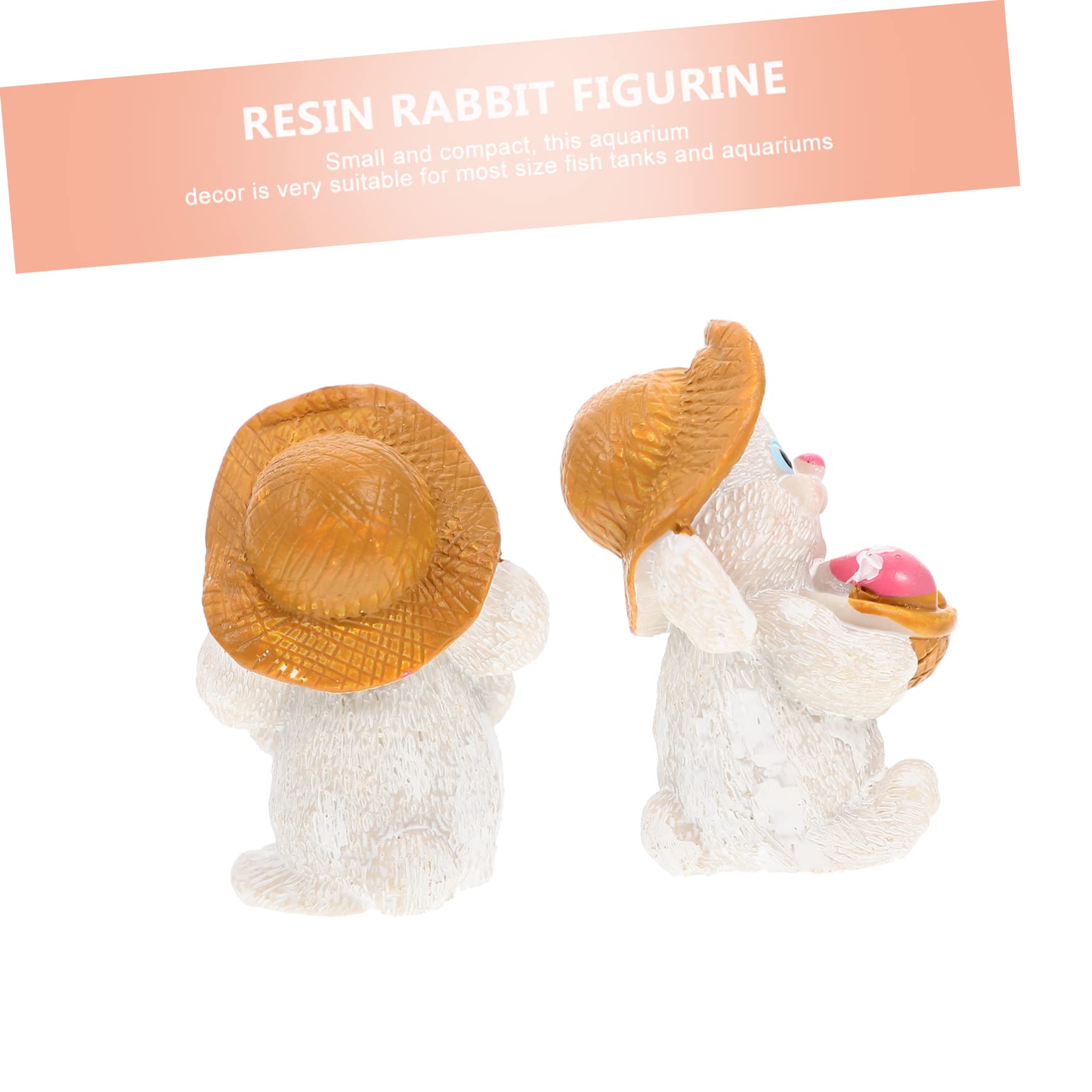 FRCOLOR 3pcs fish tank number Easter egg mini planter pots top hat crafts mini animal figurines accessories statue ingredients Easter Statues flowerpot miniature bunny statue decorations - Image 4