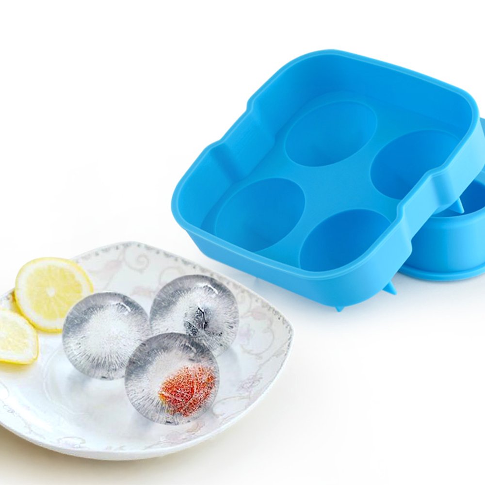 ☆ 製氷皿 丸氷 4個大ボール製氷器 2個セット 4.5㎝ シリコン製