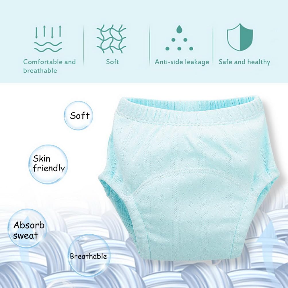 Lot de 6 Culotte Apprentissage Propreté Bébé Filles Garçons sous-Vêtements Slip d'Entraînement en Coton Enfants Couches Culotte d'apprentissage Lavable pour Bébé Tout-Petit 0-3 Ans