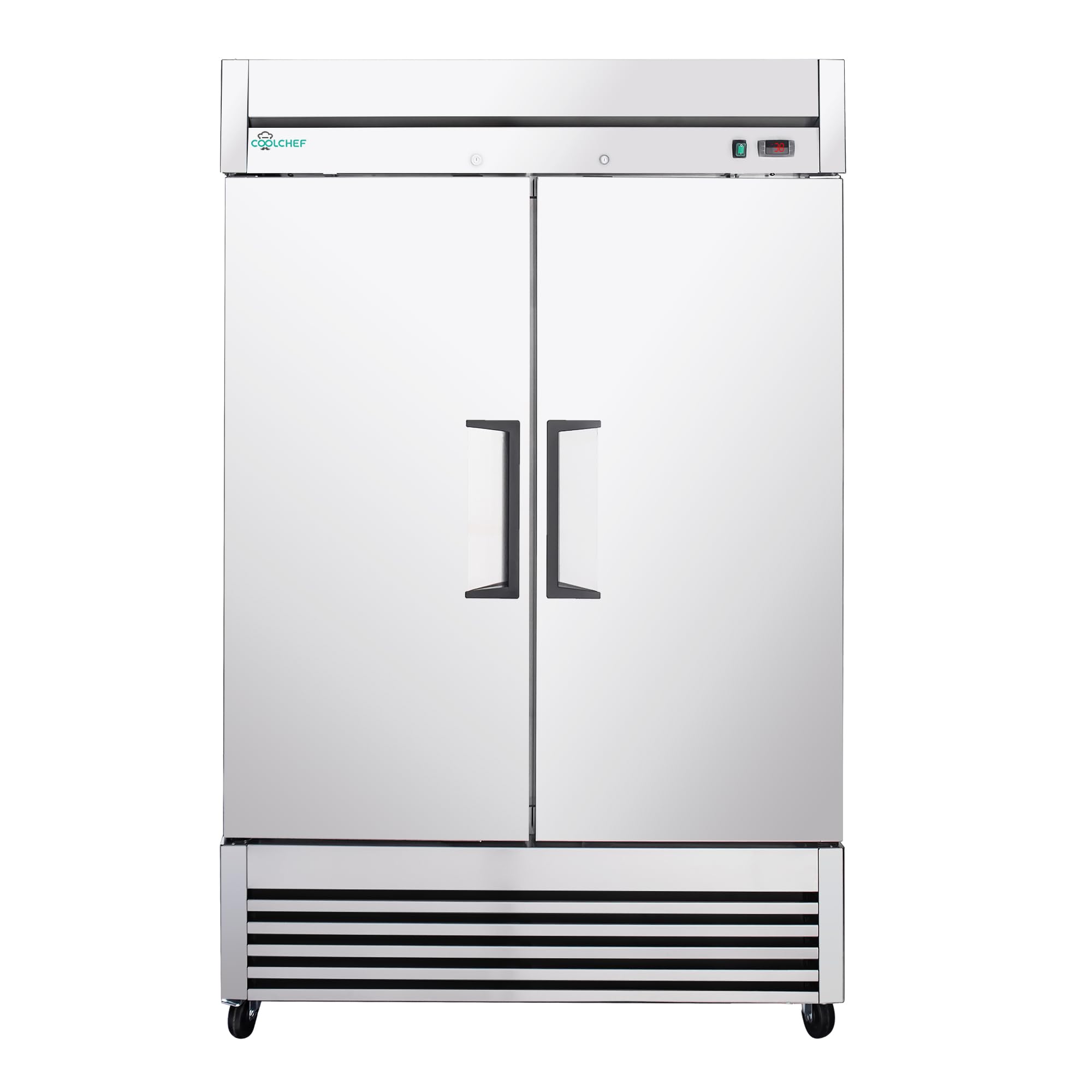 54" Commercial Freezer, Upright Freezer with 2 Solid Door, -8℉~0℉, 45 Cu.Ft Reach-in Freezer, Stainless Steel Interior and Exterior Construction, ETL and DOE
