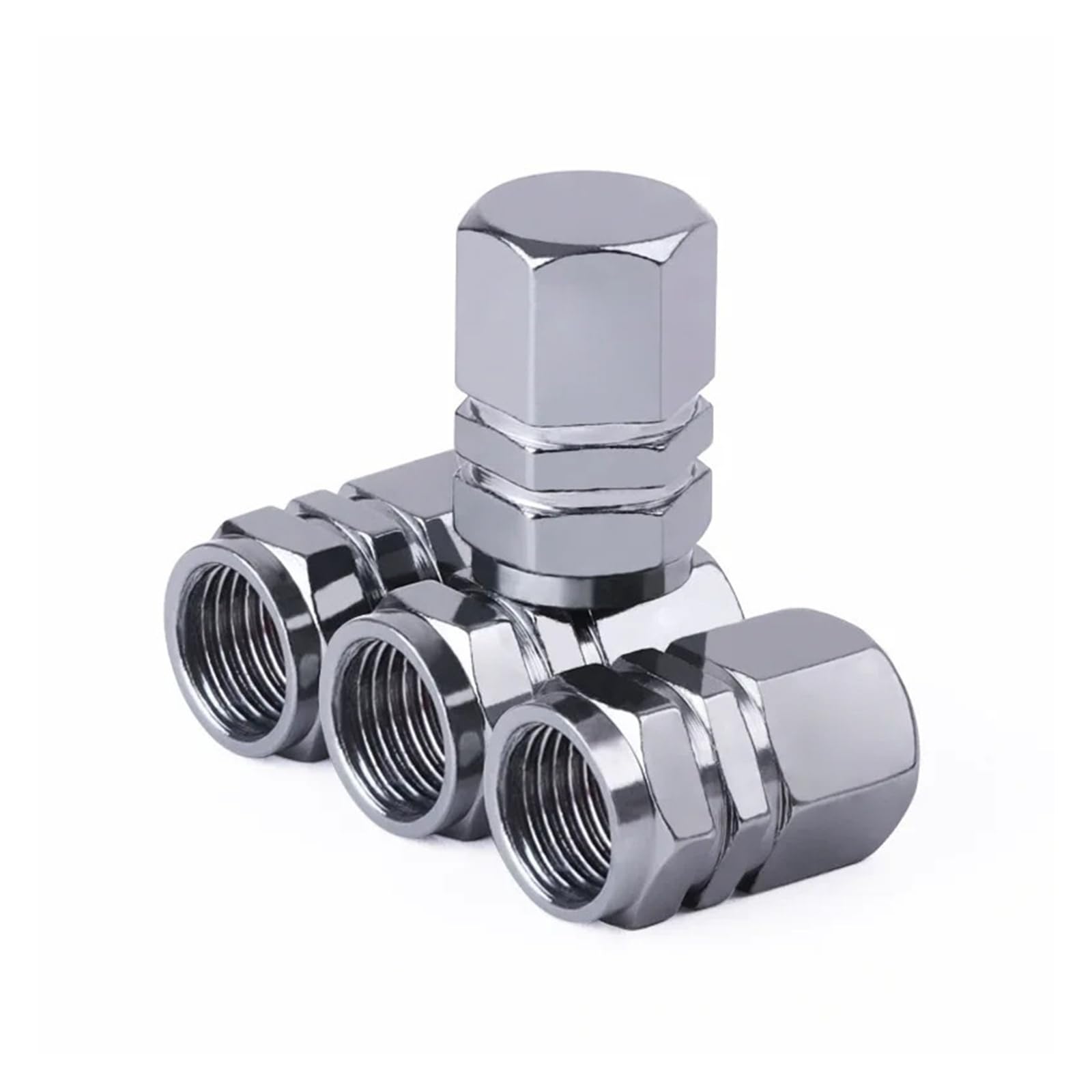 Aluminiowe nasadki zaworowe odporne na kurz do motocykli samochodowych (szare)
