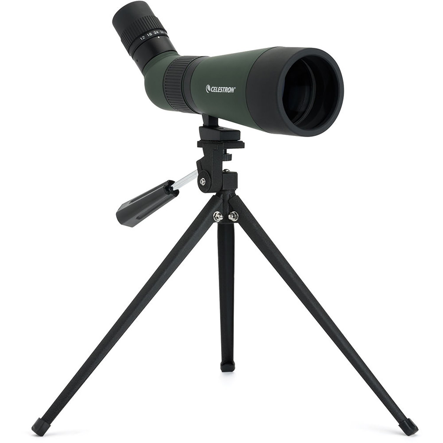 Celestron LandScout 60mm 12 to 36x Zoom Spotting Scope with Table Top Tripod, Army Green