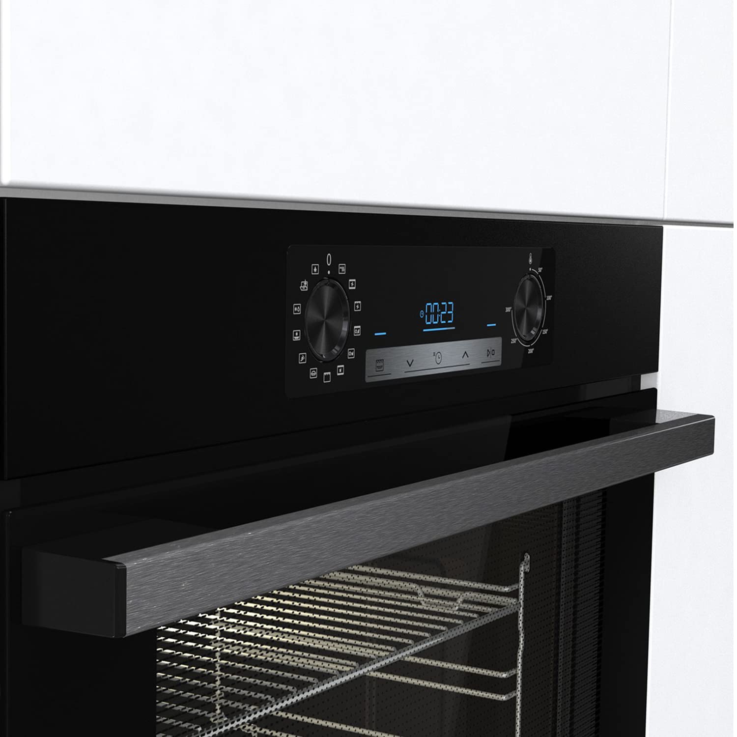 Hisense BSA65226AB, Forno Multifunzione Termoventilato con aggiunta Vapore, Cavità XXL 77L, Pulizia Acqua Clean, 13 funzioni di cottura (tra cui pizza 300 °C e Cottura AirFry)