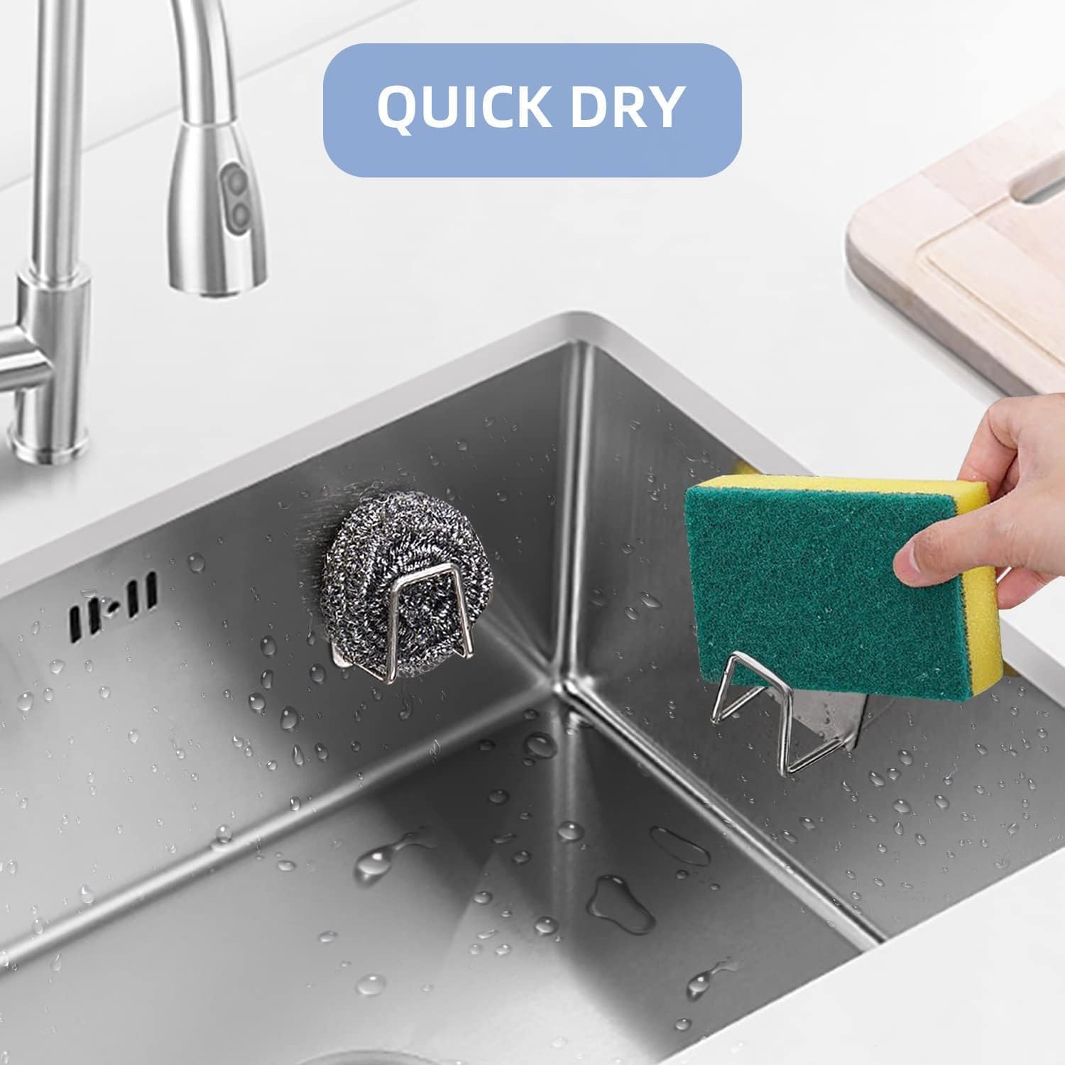 Zapsol Stainless Steel Sponge Holder for Kitchen Sink, Pack of 6 — Amazon image 8