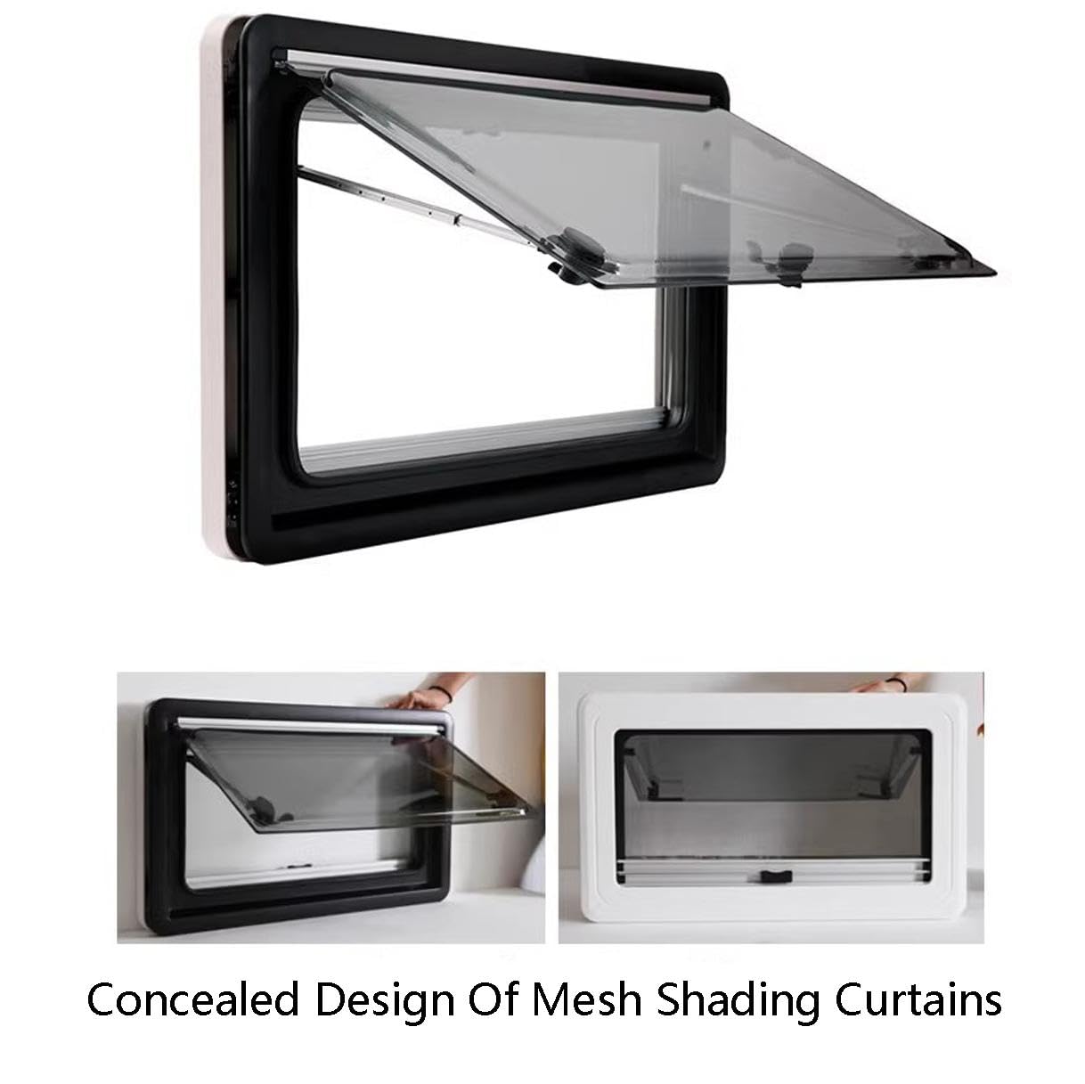 NIKSHI Caravan Seitenfenster - Wohnwagen Fenster Mit Fliegengitter & Verdunklung