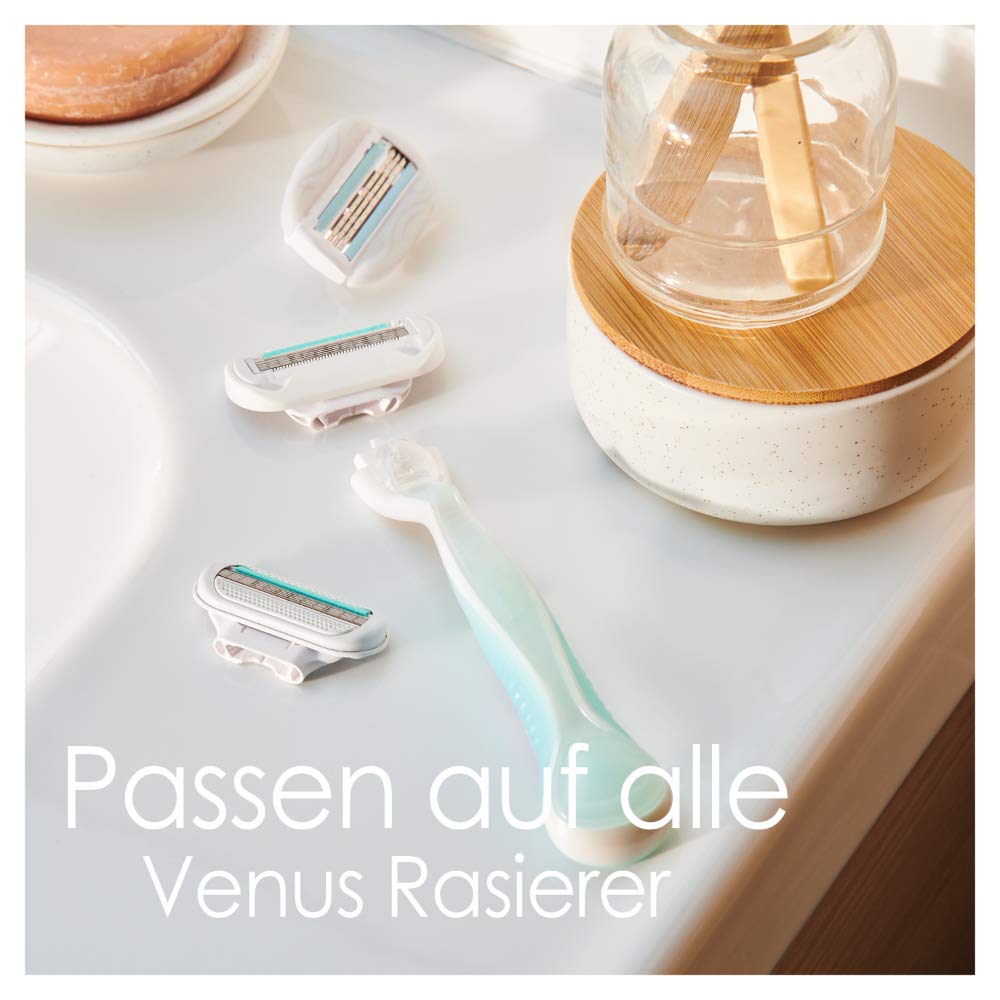 Gillette Venus Deluxe Smooth Sensitive Rasierklingen Damen, 8 Ersatzklingen für Damenrasierer mit 5-fach Klinge