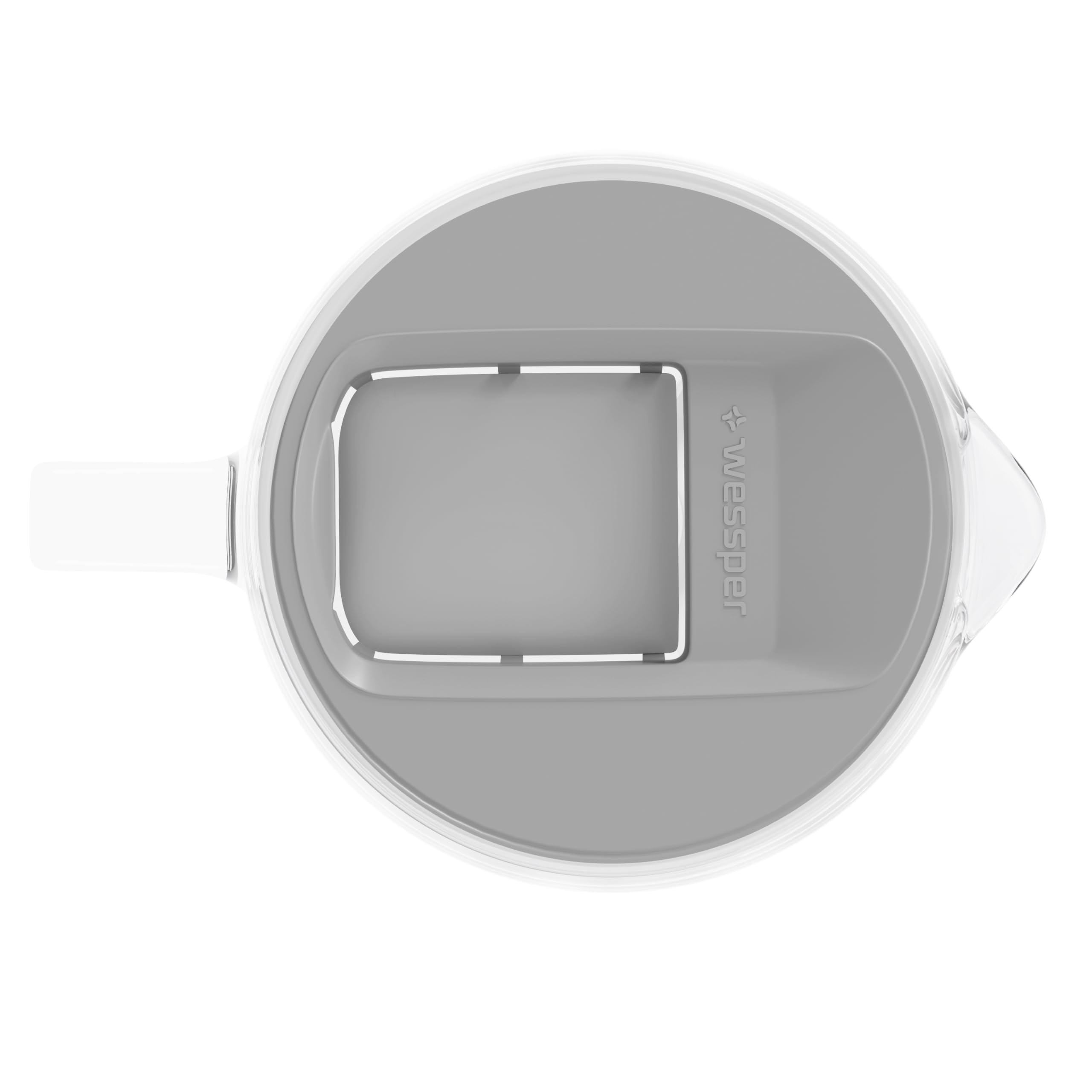 Wessper Jarra Filtradora de Agua de Vidrio 3 L | Reemplazo para Aquaphor Standard, Brita Classic, Dafi Classic | 1 Filtro de Agua AquaClassic + 5 Filtros ActiveDisc | Gris