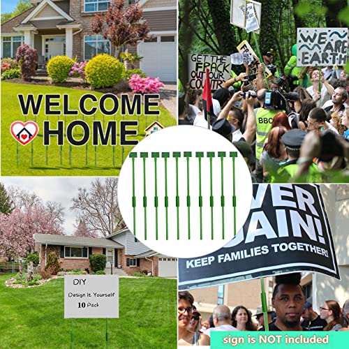 Lightweight Yard Signs Stakes Protest Sign Holders,Parades Slogan Poles, Warning Signs Support Placards With Handle For Grand Ceremonies,Sale,Vote, Sports, Airport Pick Up, Pack 10 (Set A) #TOP5