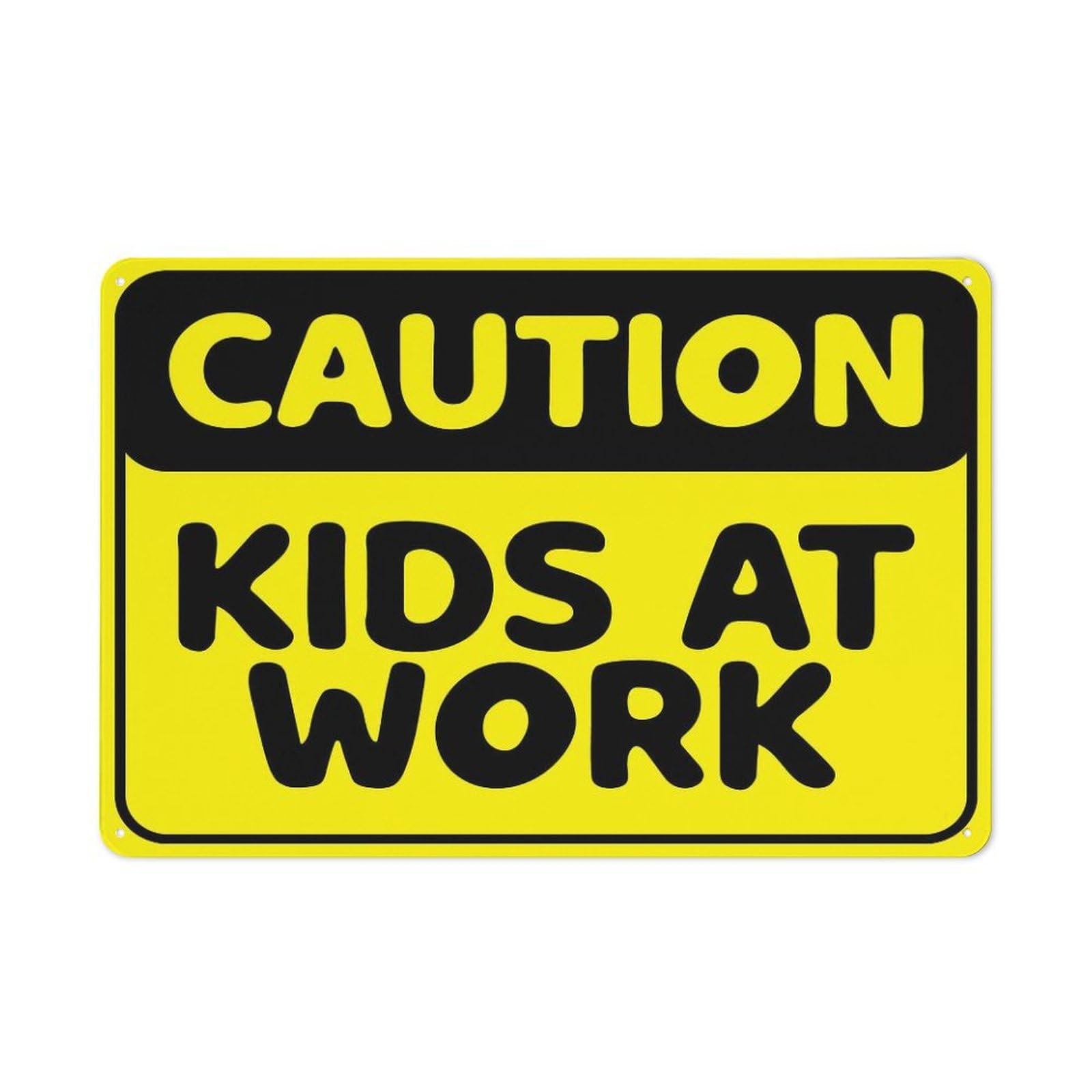 Caution Kids At Work Sign Safety Restriction Alert Attention Warning Notice Metal Plate (Aluminum) 8x6 in