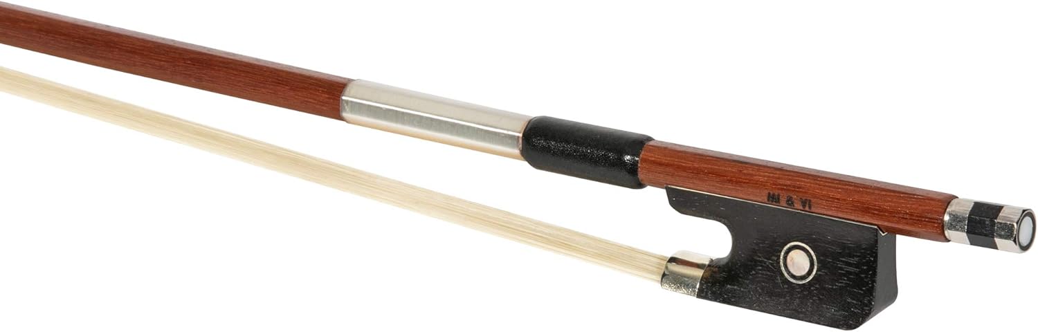 MI&VI AB-510 Brazilwood Viola Bow for 12" Violas with Ebony Frog | Octagonal Silver Mount | Well Balanced | Light Weight | Mongolian Horse Hair - MIVI Music