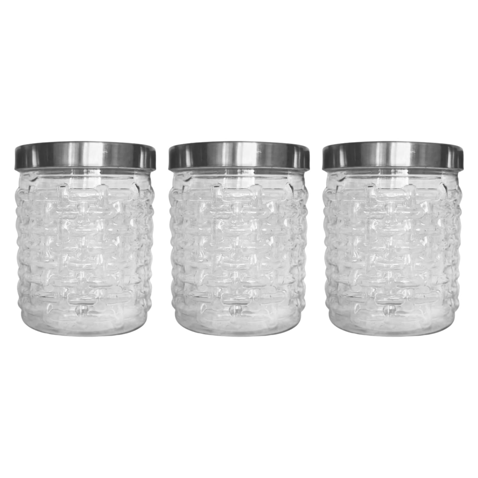 QUANTA Plastic Jar with Silver Lid – Clear Airtight Reusable Storage Container for Kitchen, Crafts, Classroom, Pantry, Juice, Snacks & School Organisation (3, Transparent, 1.7L)