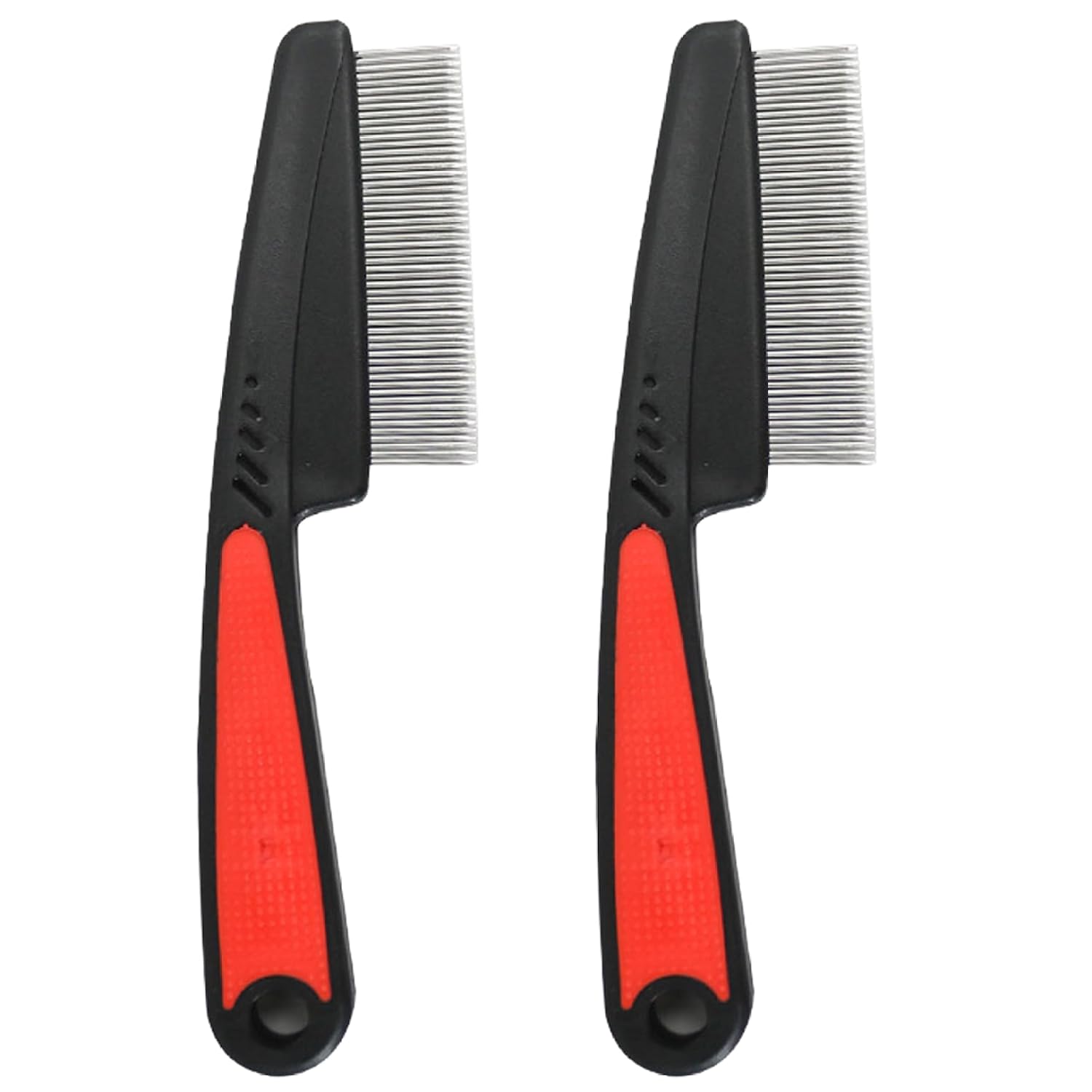 Dog Flea Comb 7 Inch Fine Tooth Stainless Steel Flea Comb with Plastic Handle for Dogs Cats Grooming Cleaning, for Dogs