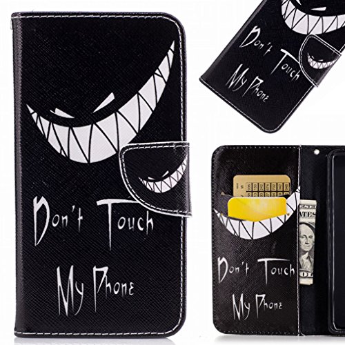 LEMORRY para LG G6 Funda Estuches Cuero Flip Billetera Bolsa Piel Slim Protector Magnética Cierre TPU Silicona Carcasa Tapa para LG G6 / H870, Smile