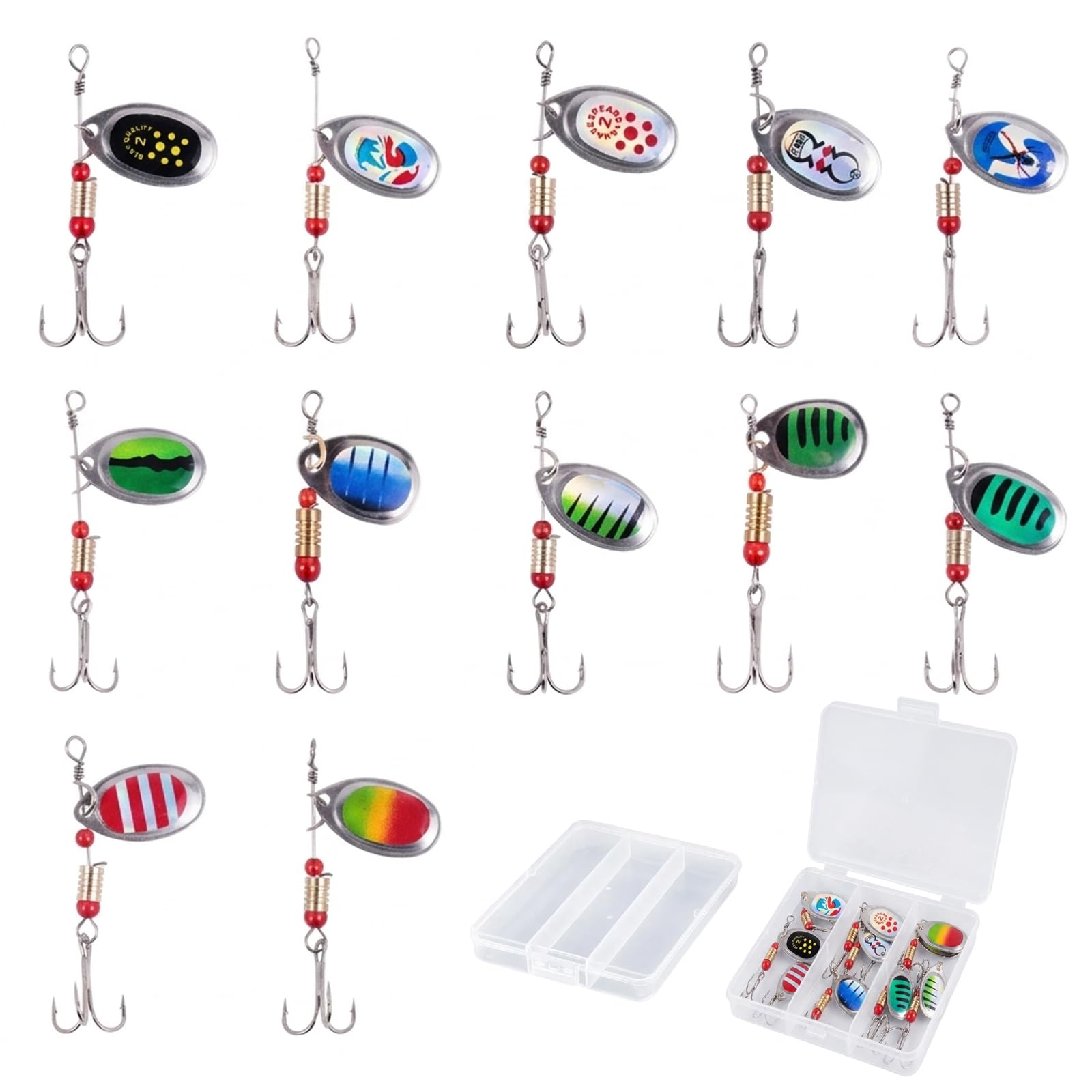 13 Pcs Fishing Spinners, Trout Fishing Accessories, Metal Spinner Lures for Freshwater Fishing, Fishing Lures and Fishing Accessories