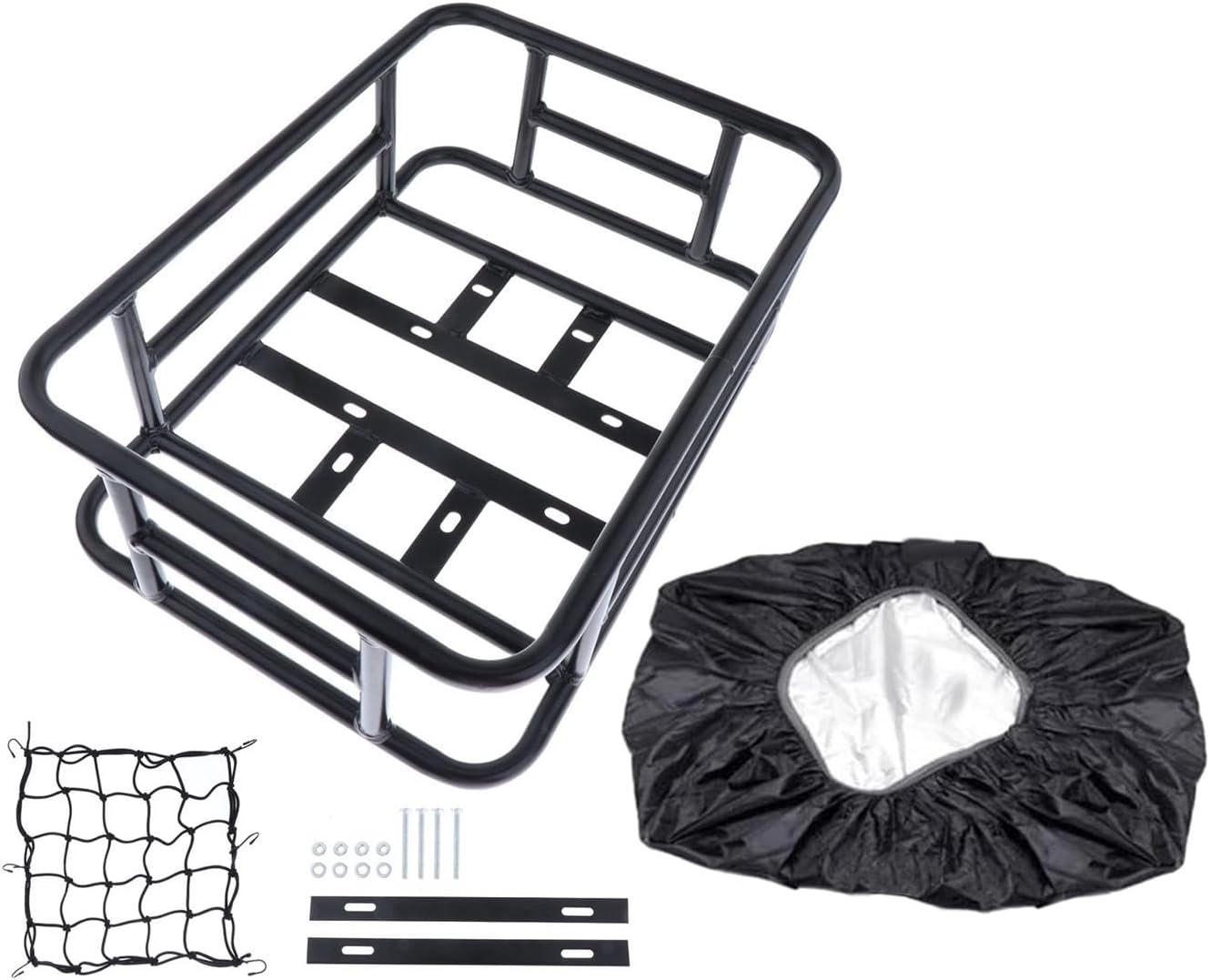Panier Courses Vélo Panier De Vélo Pliable Pour Porte-bagages - 31,5 X 22,5 X 20,5 Cm, Métal Robuste, Noir Montage Rapide Sans Outils
