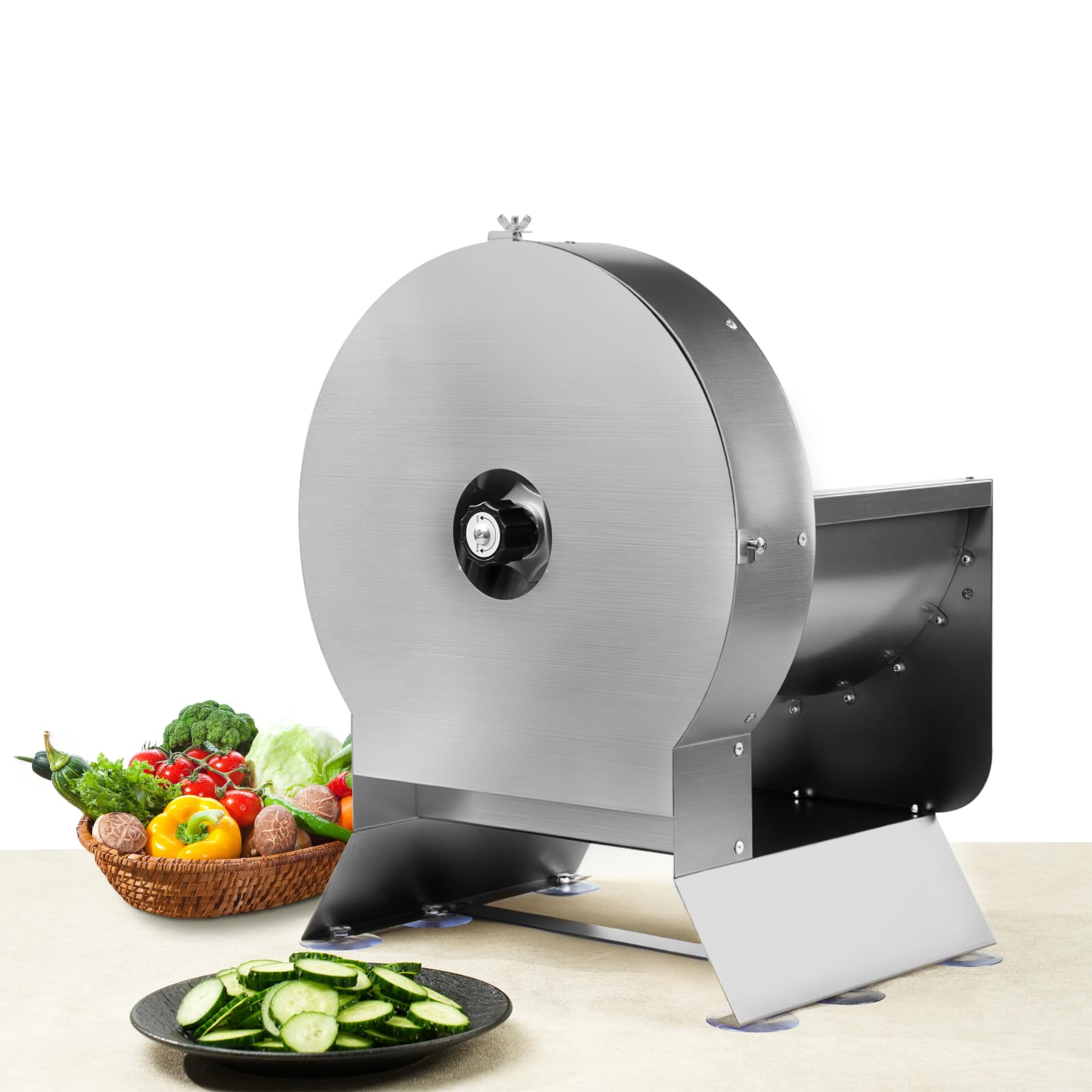 Electric Vegetable Slicer, 40W with Adjustable Thickness, Removable Blade for Easy Cleaning, Compact &amp; Safe Stainless Steel Design
