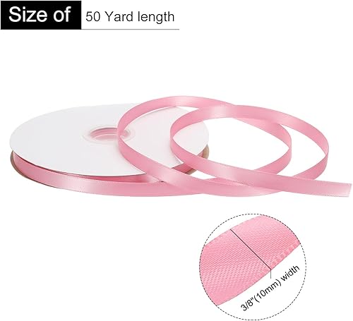 Miniatura 2 de MECCANIXITY Cinta de satén de 38 pulgadas de 50 yardas, grogrén, de seda sólida, fina para ramo de boda, para regalo del día de San Valentín, lazos