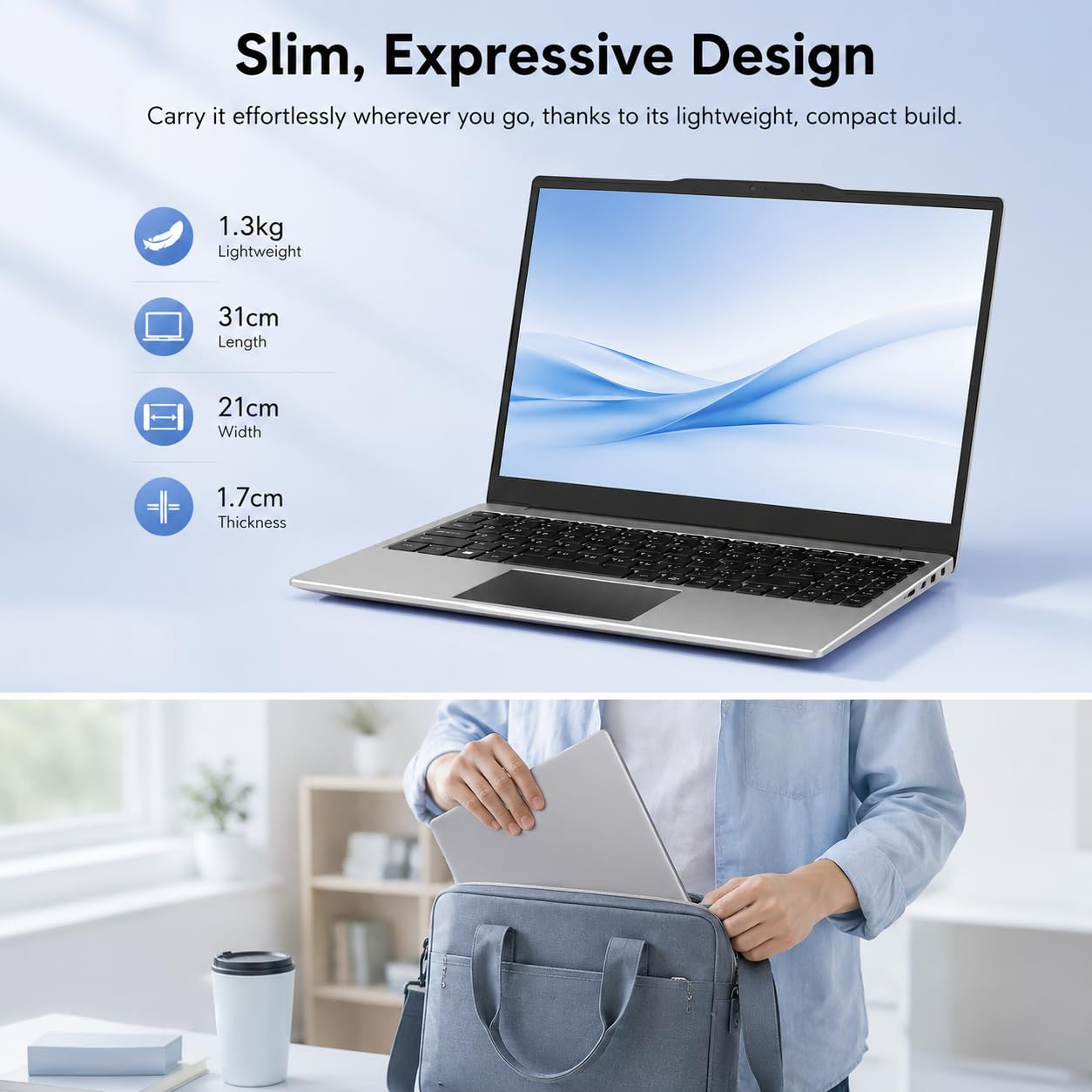 PC Portatile 14 Pollici, Tastiera Italiana (Incisa al Laser), 8GB RAM 256GB SSD, Processore AMD A9 fino a 3,2GHz, Win 10 Pro Laptop, Display IPS, WiFi 5, Notebook per Studenti