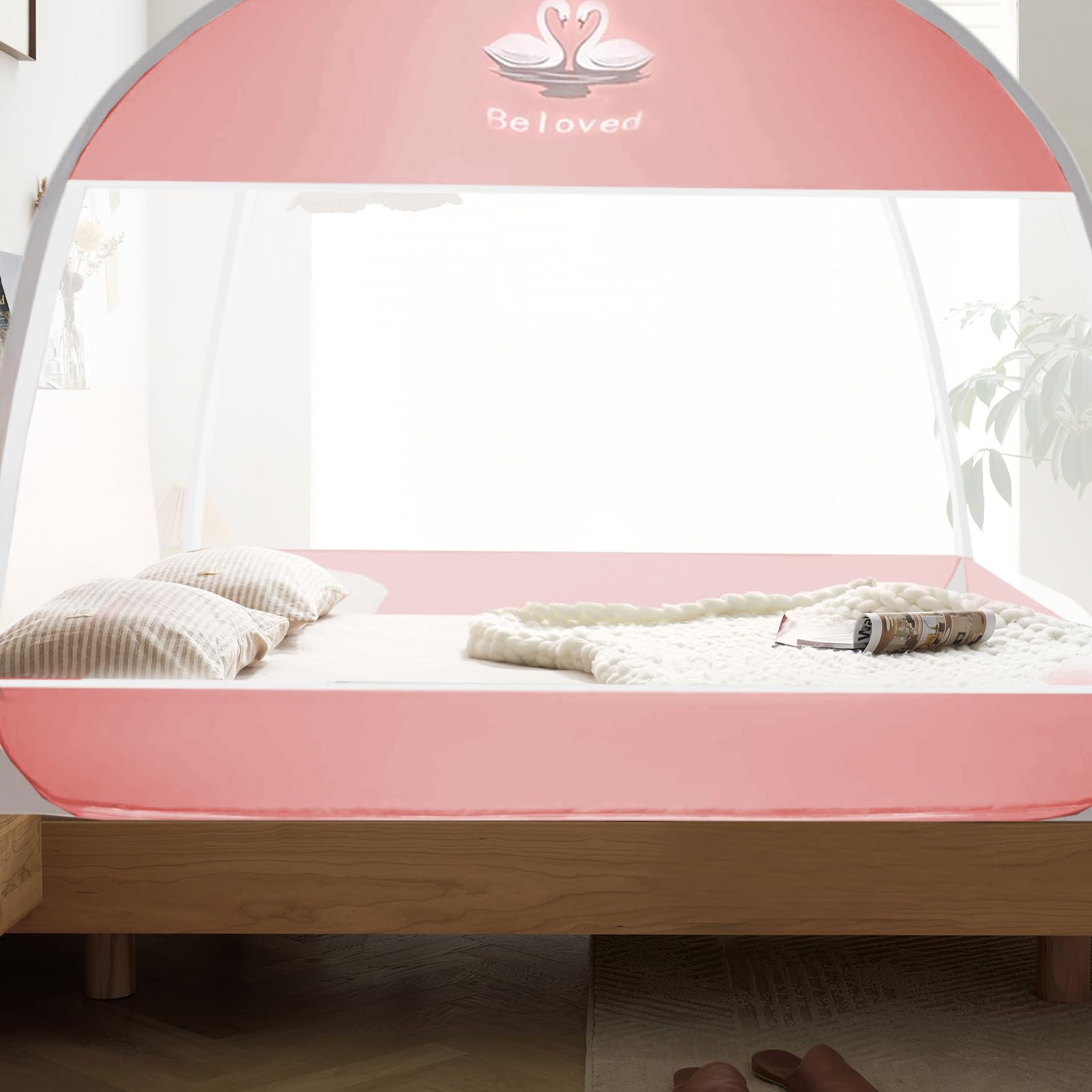 Voyage Gnat Net - Tente De Motif pour À Double Porte, en Filet en De Camping en Plein Air Fileet en Fiilet Pliable, Gnnat De Gnaat Portable pour Tout-Petit, Cassette De Lit