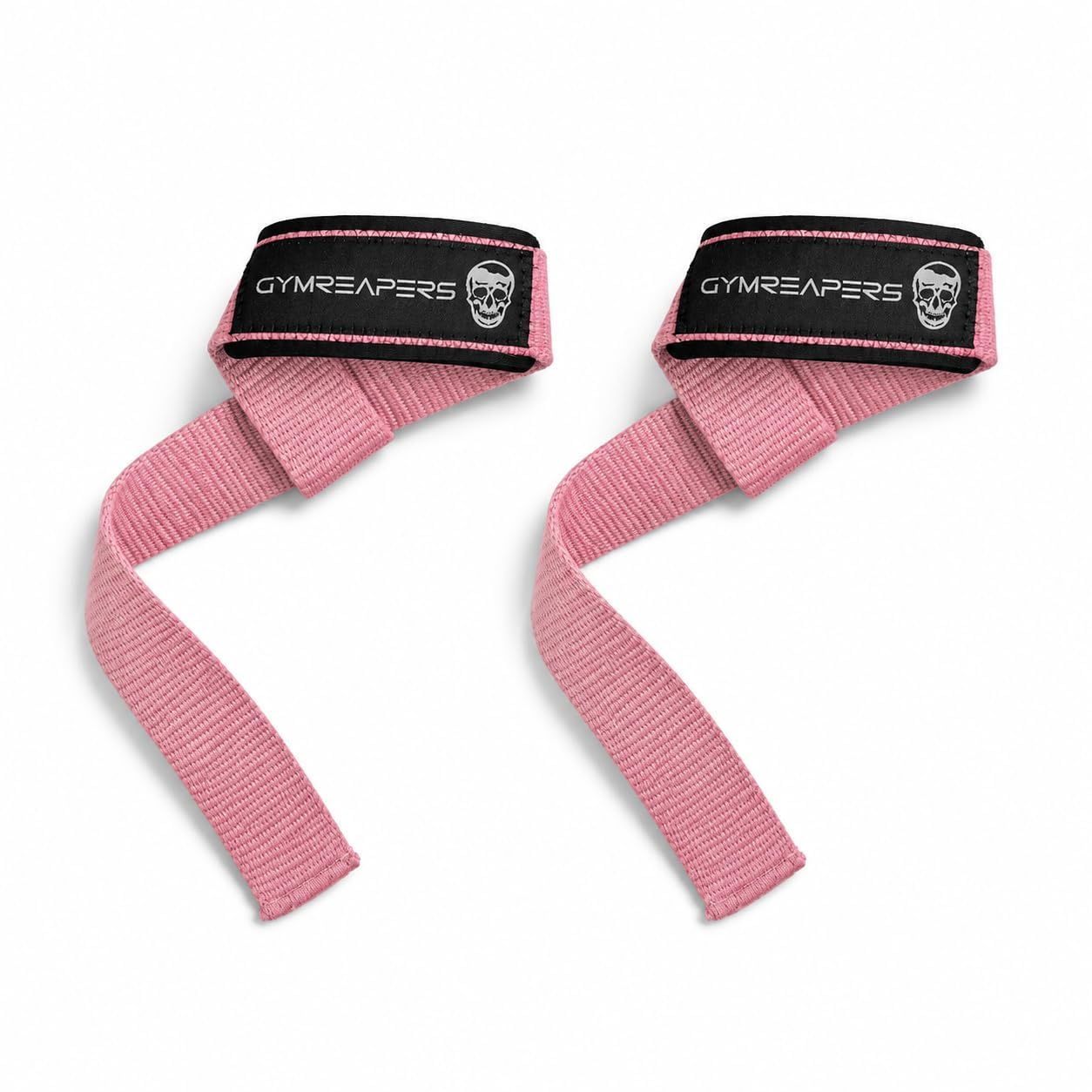 Gymreapers Lifting Wrist Straps for Weightlifting, Bodybuilding, Powerlifting, Strength Training, & Deadlifts - Padded Neoprene with 18" Cotton (Light Pink)
