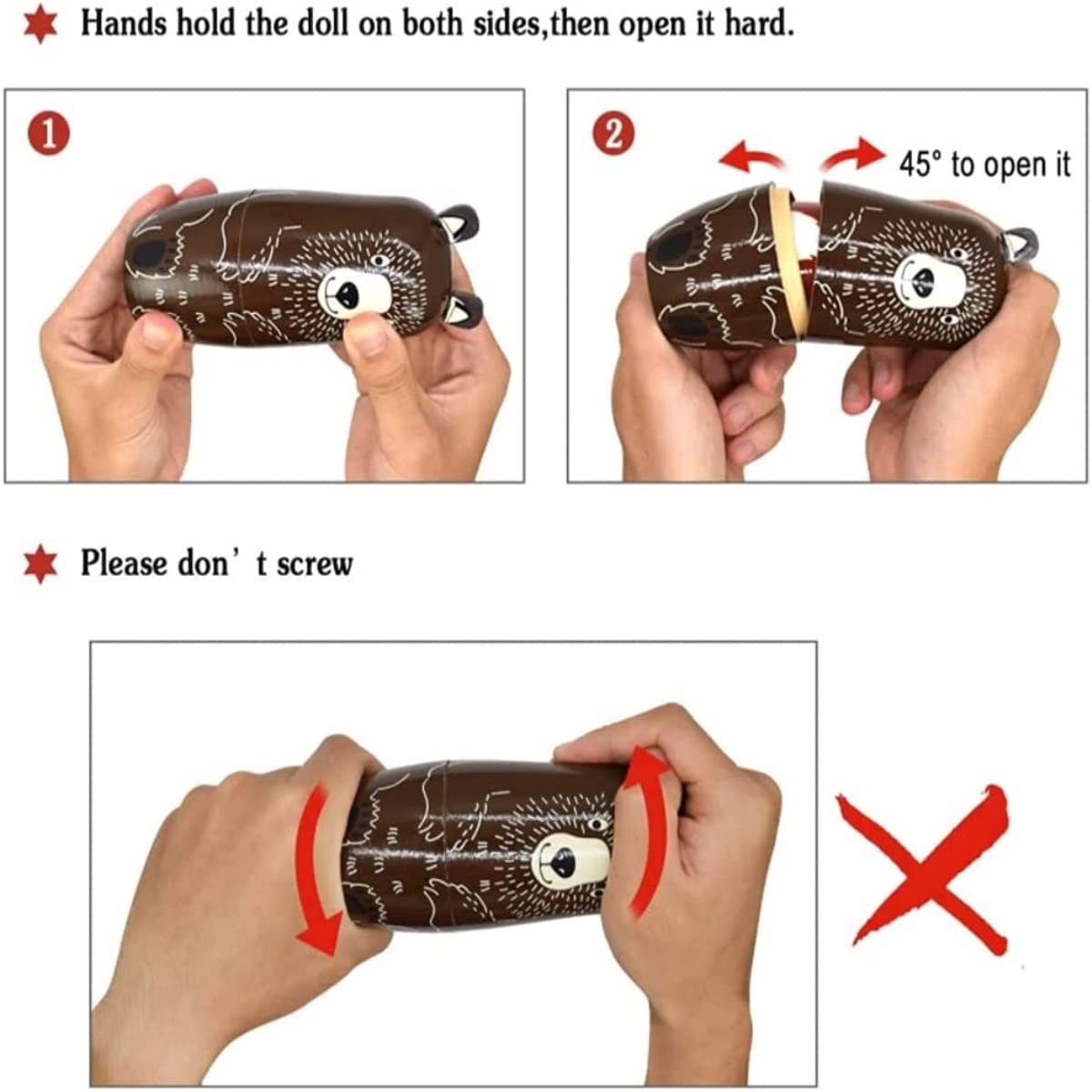 Matrioszka Fox Nesting Dolls Drewniana Matryoshka Russian 5 Warstw Układanie Lalek Craft Gift Zabawki Układania