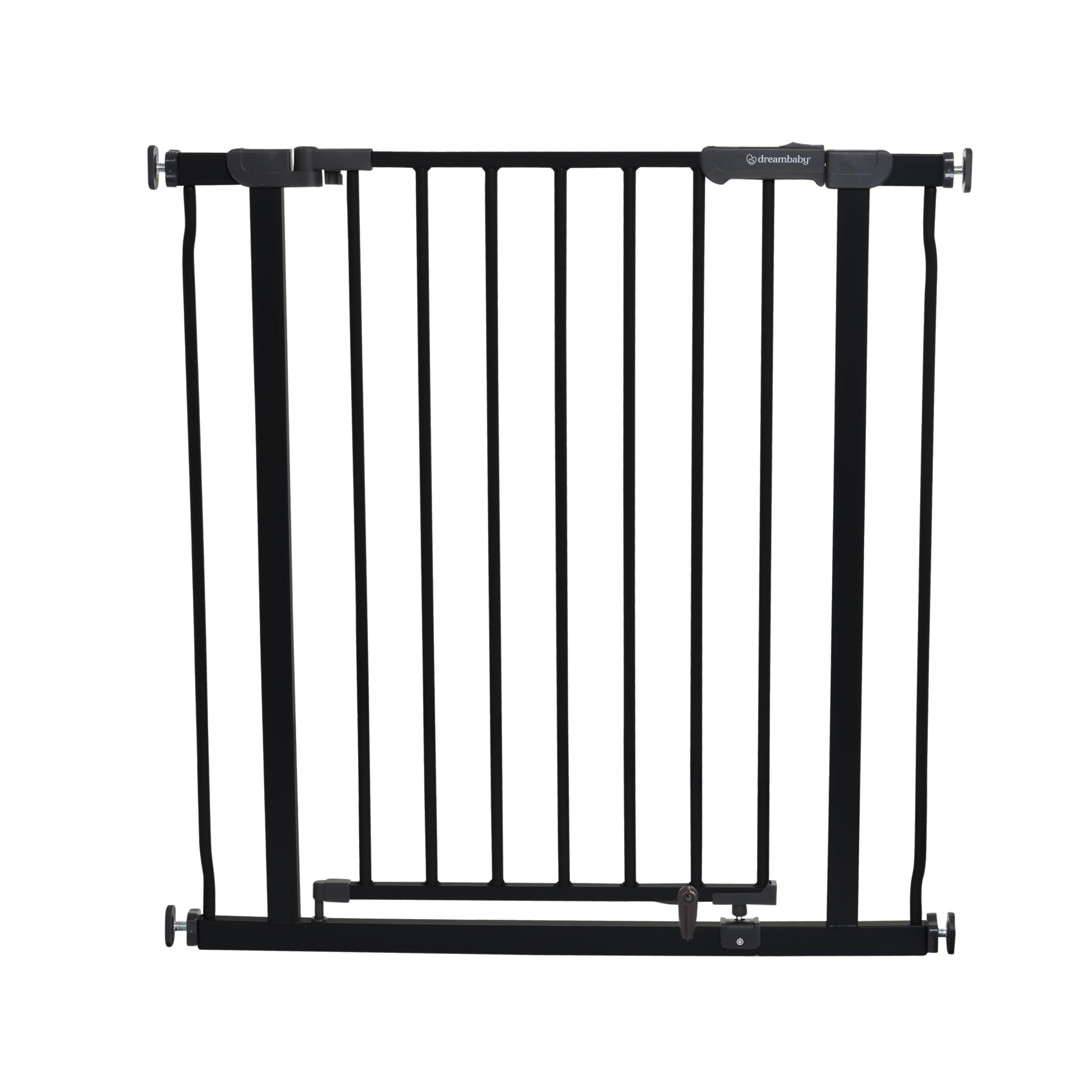 Dreambaby Ava Baby Safety Gate - Pressure Mounted Security Gate - Fits Opening from 75-81 cm Wide & 75cm Tall - with Double Locking Mechanism Feature - Black