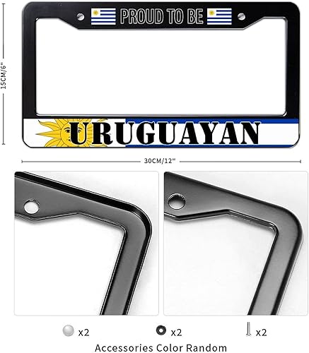 Miniatura 2 de Marco de matrícula frontal con bandera uruguaya, orgulloso de ser uruguayo, decorativo, novedoso, marco de matrícula de aluminio, regalo de recuerdo