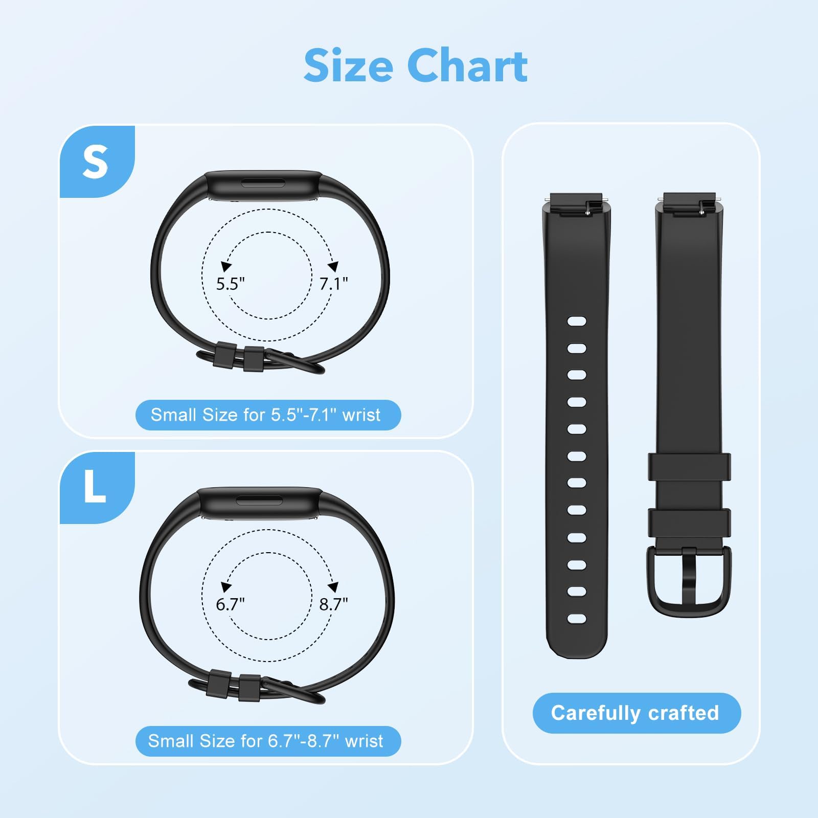 4 Pack Waterproof Bands Fit for Fitbit inspire 3 Bands for Women Men, Classic Soft Sports Replacement Wristbands for Women Men - 5