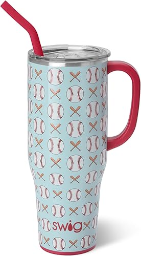 Swig Life Mega taza de 40 onzas, vaso de 40 onzas con asa y popote, apto para vasos, apto para lavavajillas, vaso térmico extragrande, vaso térmico