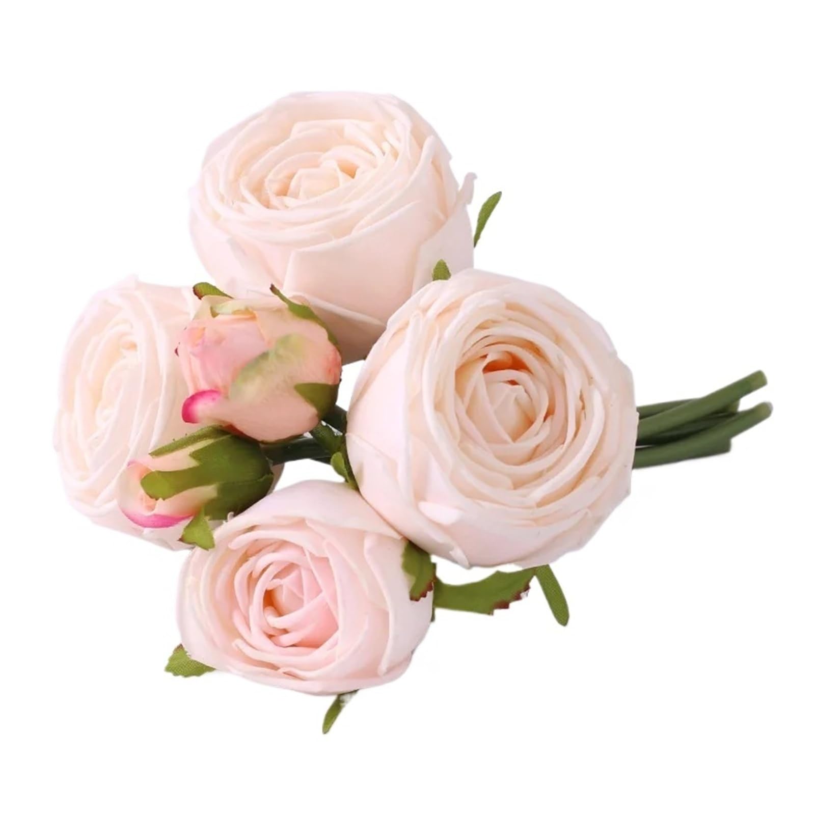 HamPaesk 1PC Simulation Bundle Office Decor Real Touch Fake Flowers Artificial White Flower Hotel Decoration(Champagne)