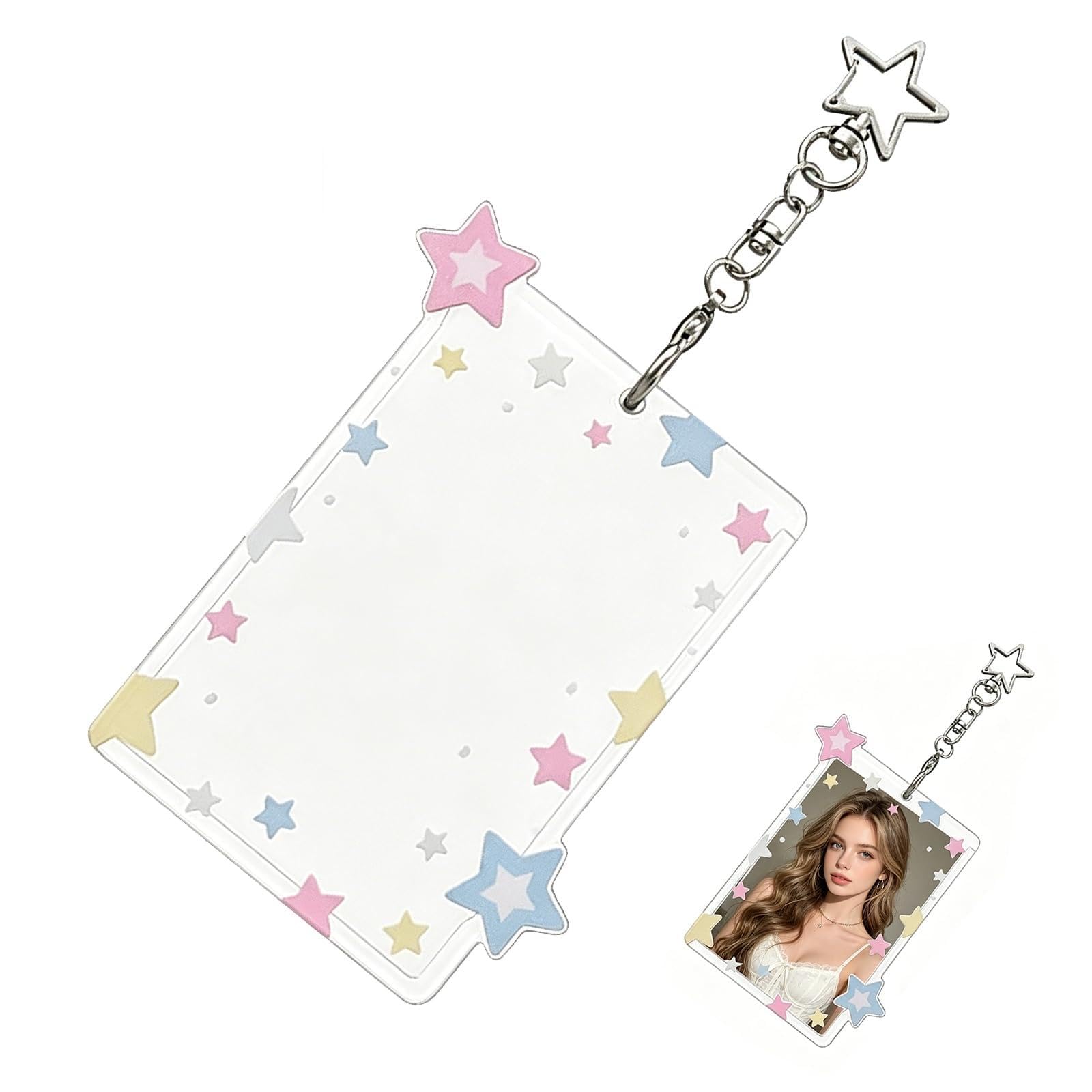 Evewind Clear Photocard Holder Keychain, Star Photo Card Holder Creative Photocard Keychain, Transparent Pc Holders For Idol Card, Photo Album, Bus Student Id, Photo Protector