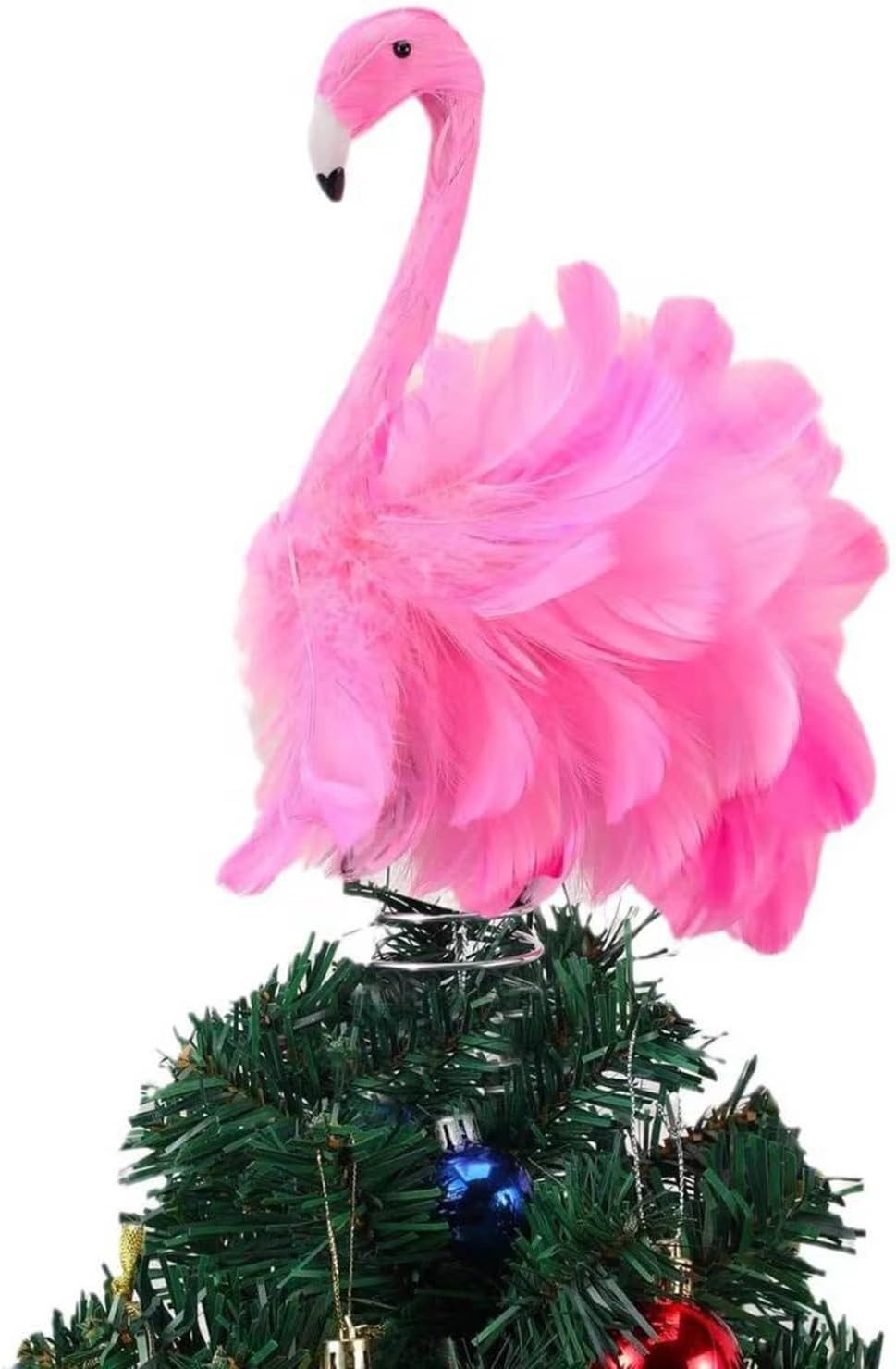 Amazon.com: Christmas Tree Topper Elegant Artificial Feathers Flamingo ...