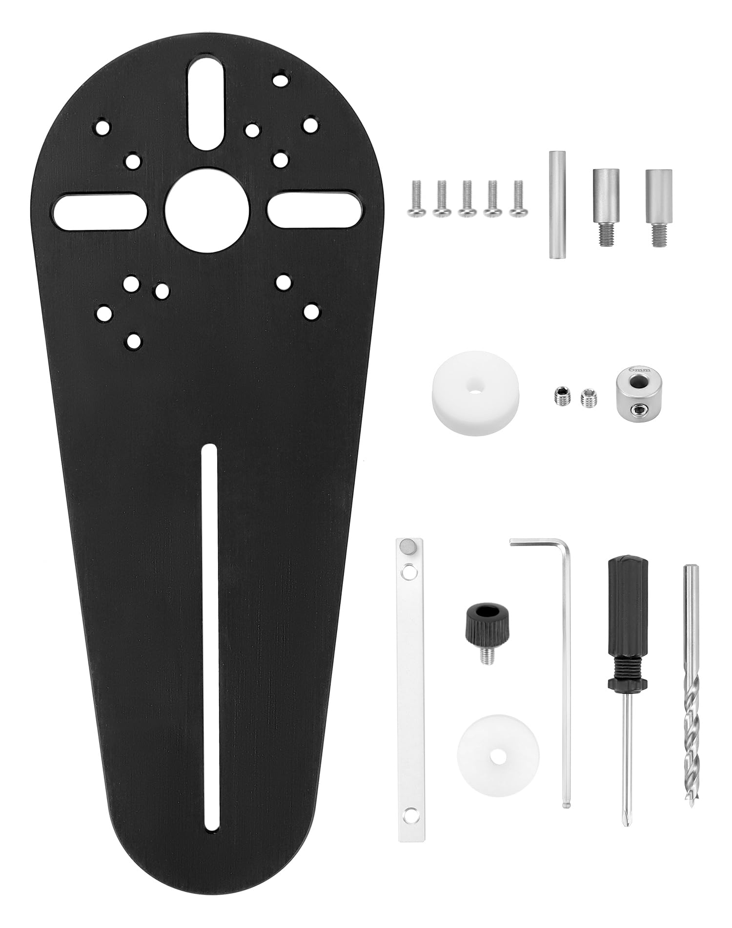 QWORK® Gabarit de coupe circulaire compatible avec fraiseuse à bois électrique Bosch RT0700C DRT50 Makita GMR1 - Diamètre de coupe de 2 cm à 68 cm