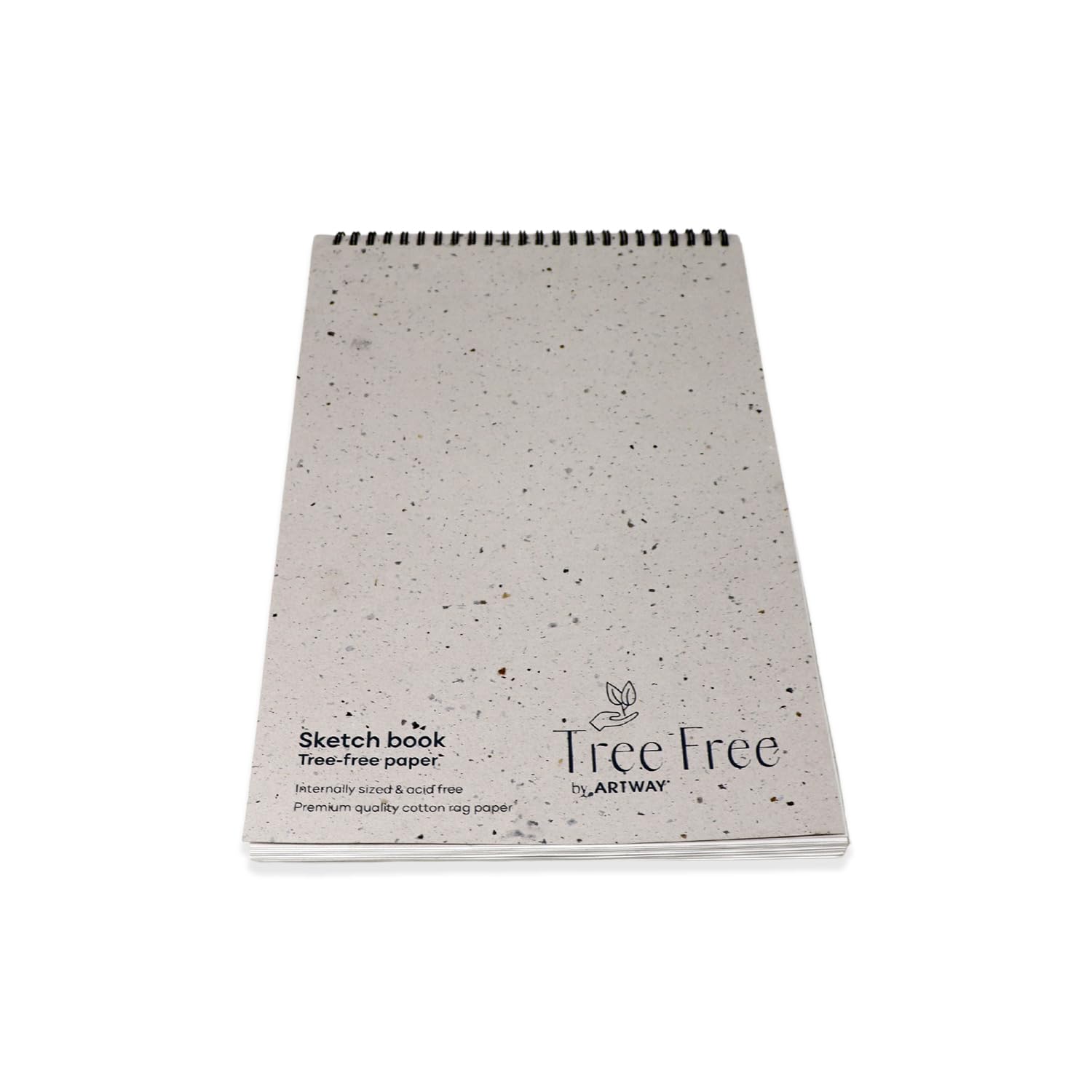 Artway Tree Free – Spiral Bound A4 Cotton Rag Paper Sketchbook - White – 40 Sides/20 Pages of 250gsm 100% Cotton Rag Paper – 100% Recycled Tree Free Sketchbook