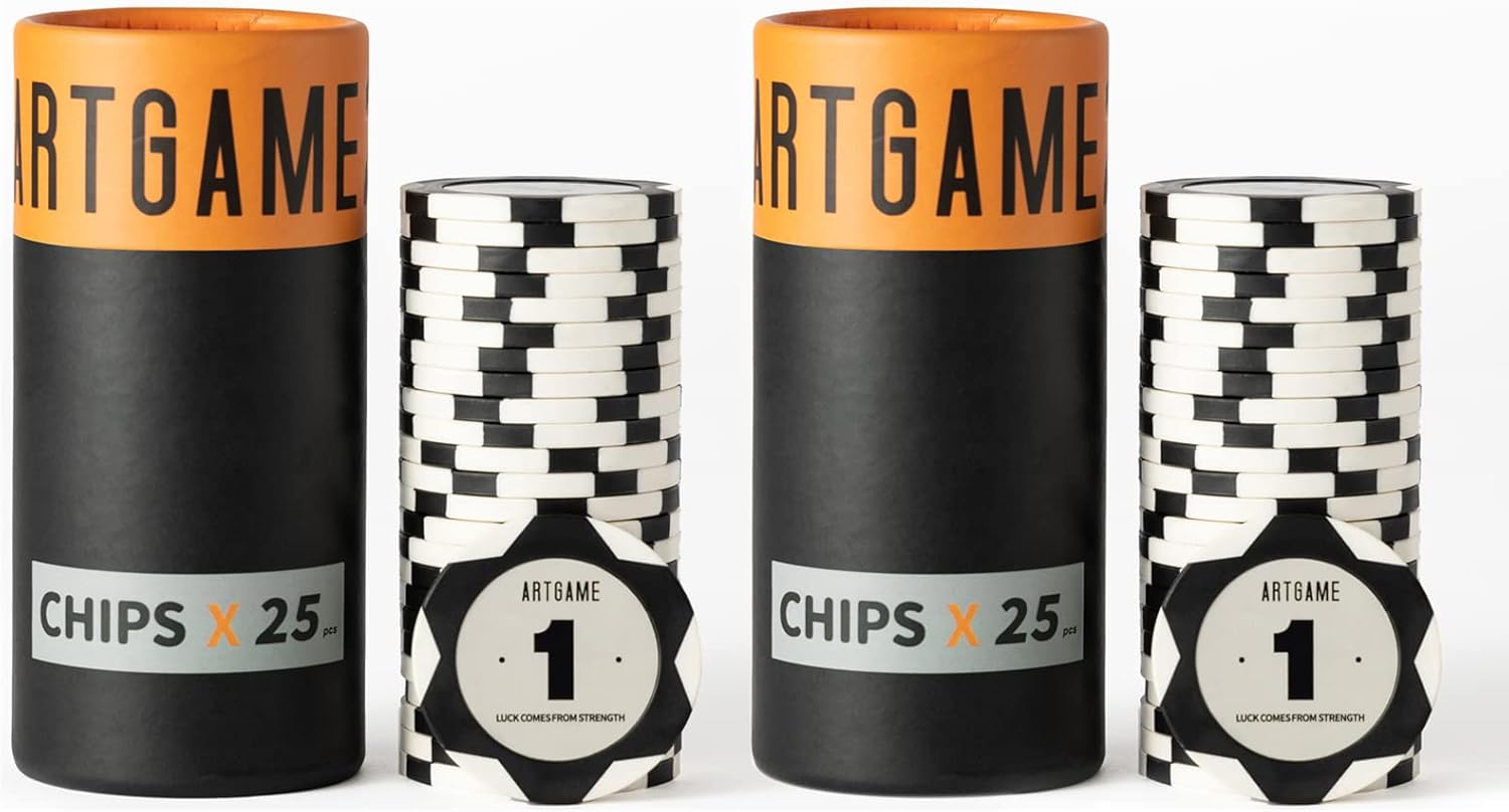 ARTGAME 14 Grams Clay Poker Chips, Minimalism Chip Easy to Recognize