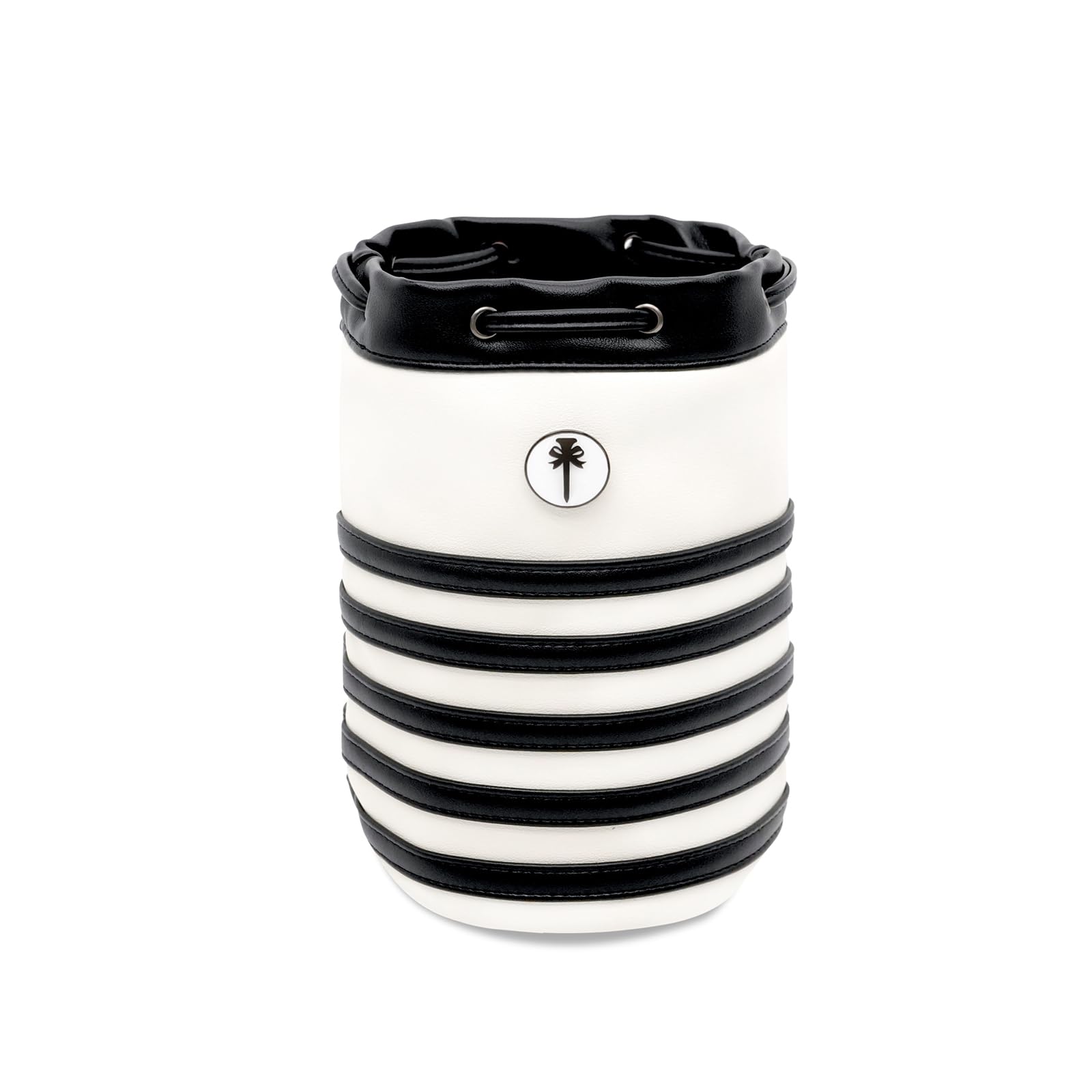 PINKTEE Golf-Wertsachen-Tasche, Leder Golfballsack, Eimer-Taillendesign mit abnehmbarem magnetischem Ballmarker für Männer und Frauen